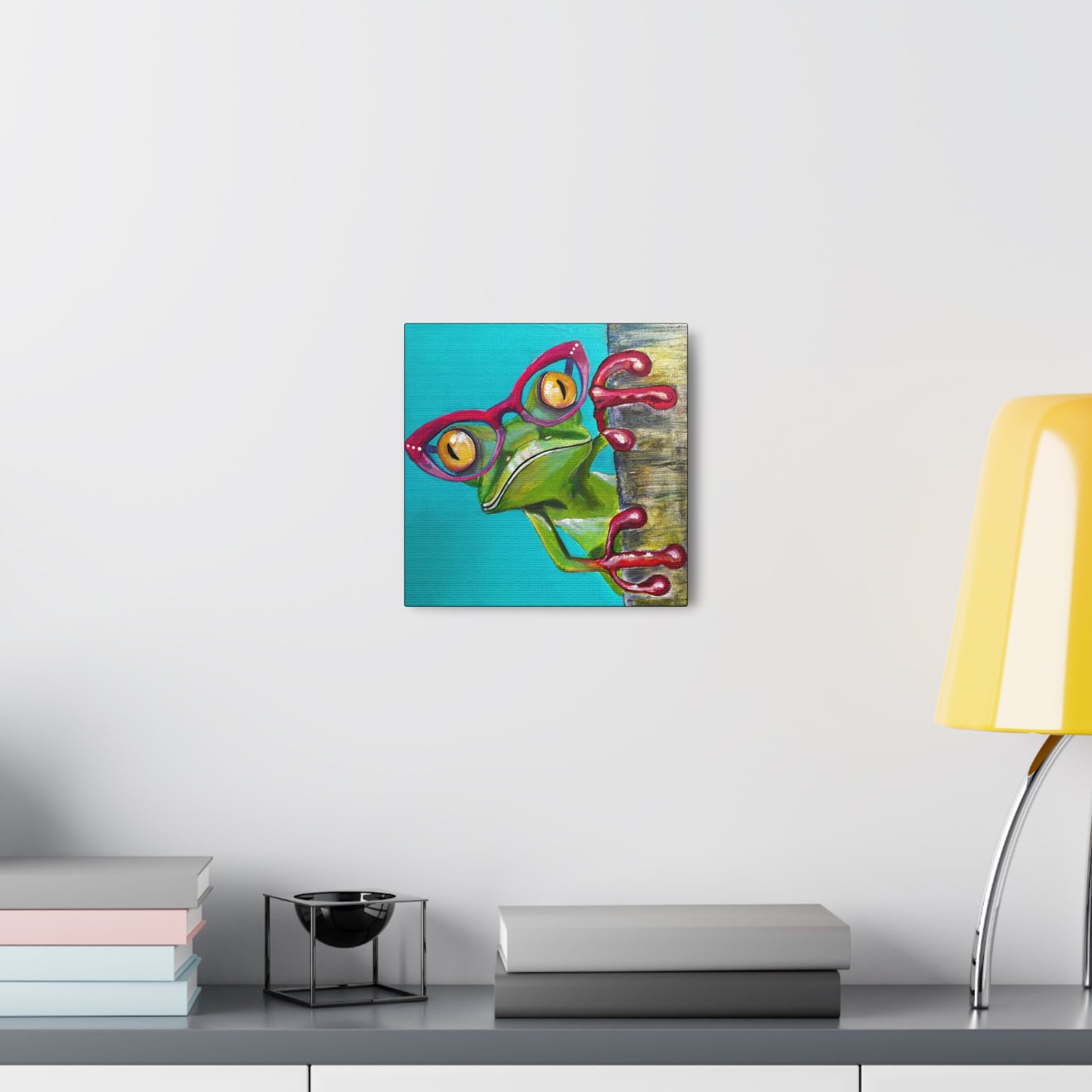 Fine Art Canvas - Read More Optical Frog from Mama Mosaic Artworks