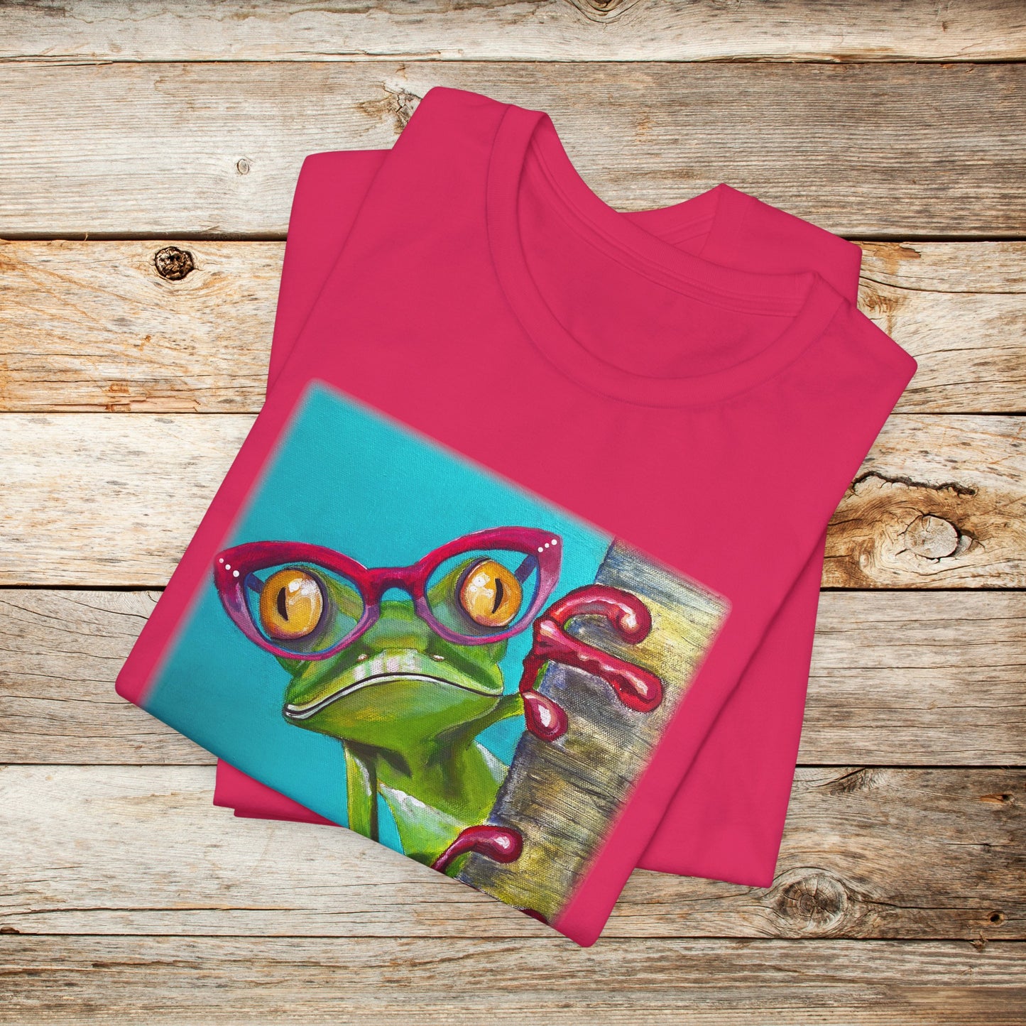 Frog Unisex TShirt - Read More Optical Frog from Mama Mosaic Artworks