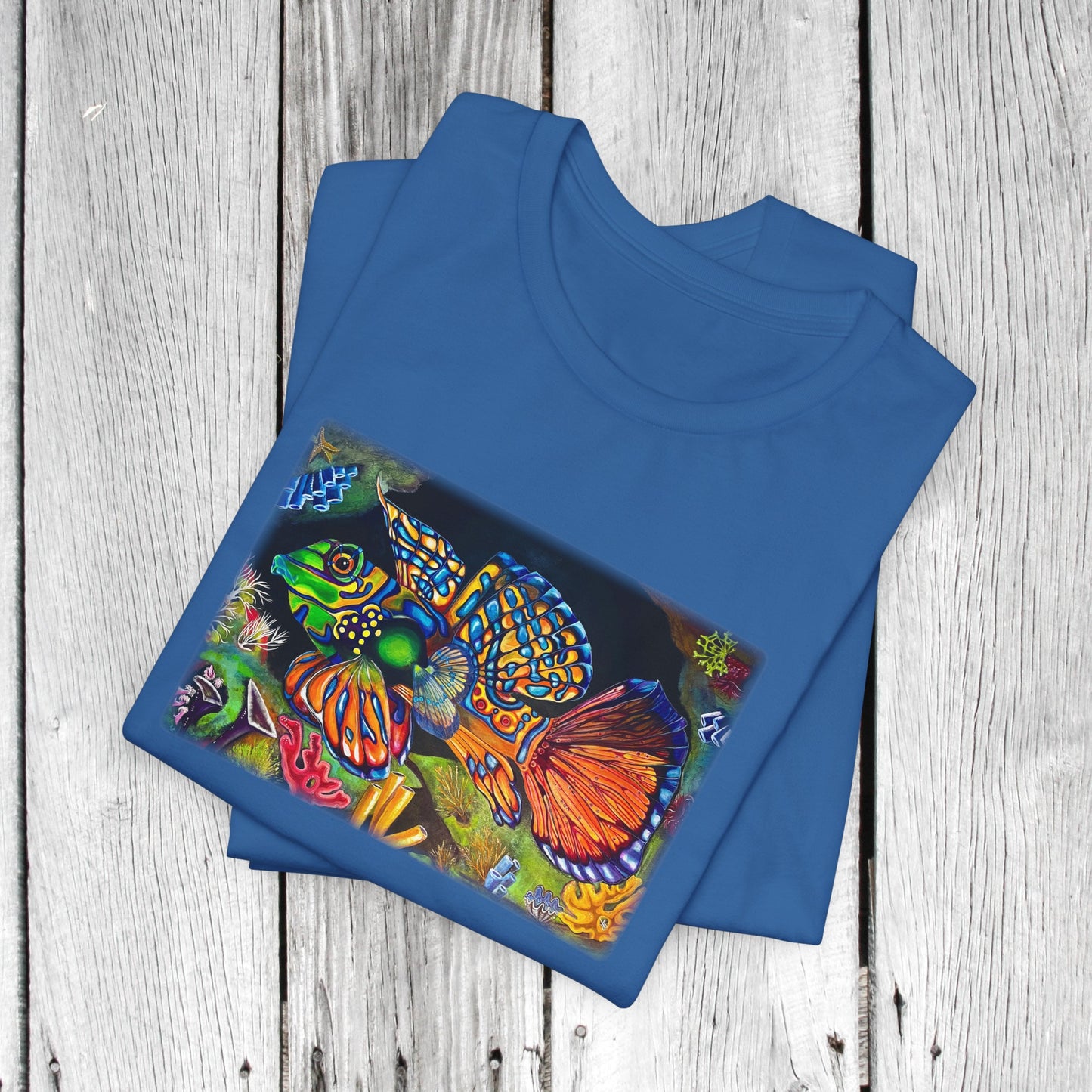 Tropical Fish Unisex TShirt - Portrait of Mandarin Goby from Mama Mosaic Artworks