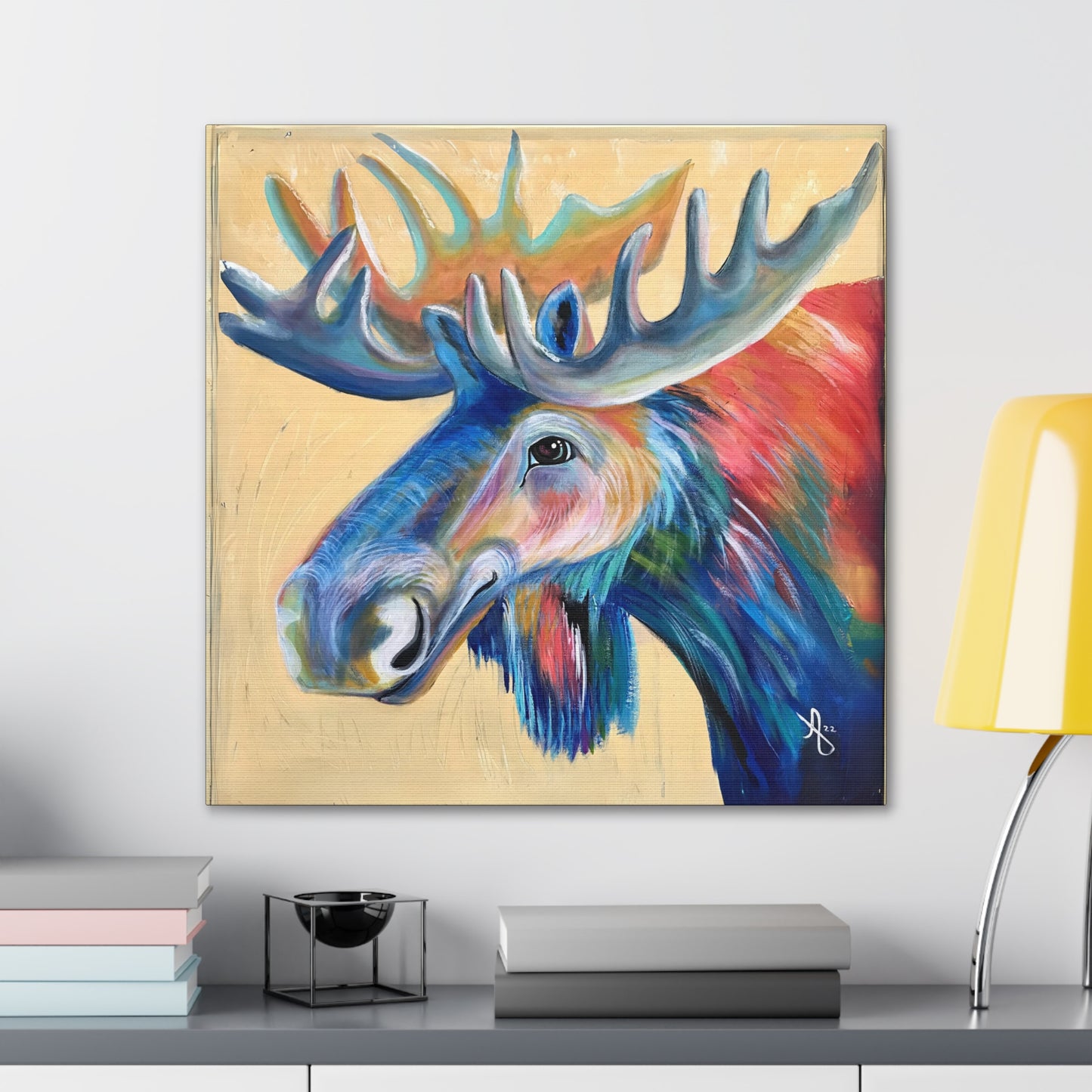 Fine Art Canvas - Water Moose from Mama Mosaic Artworks