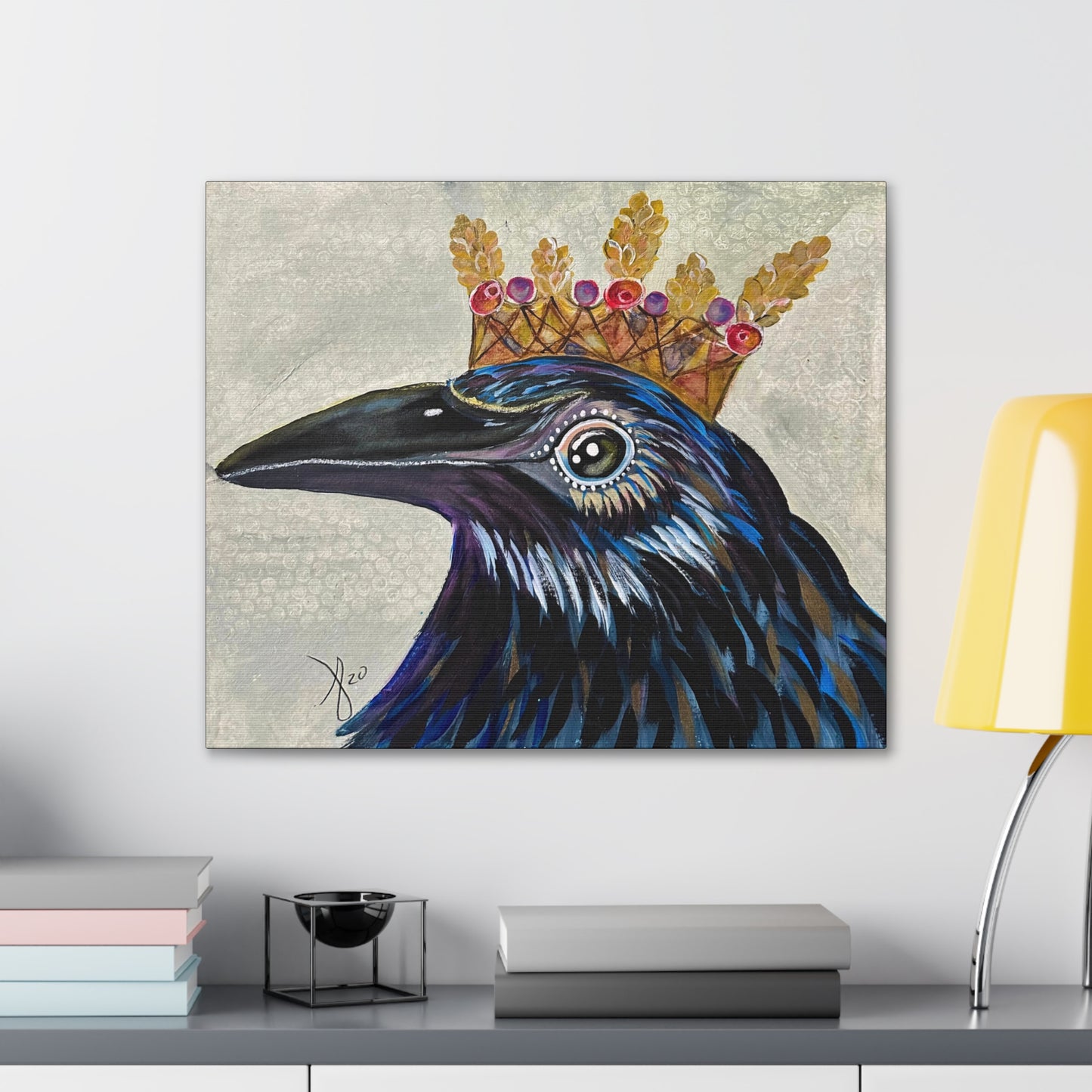 Fine Art Canvas - King Crow from Mama Mosaic Artworks