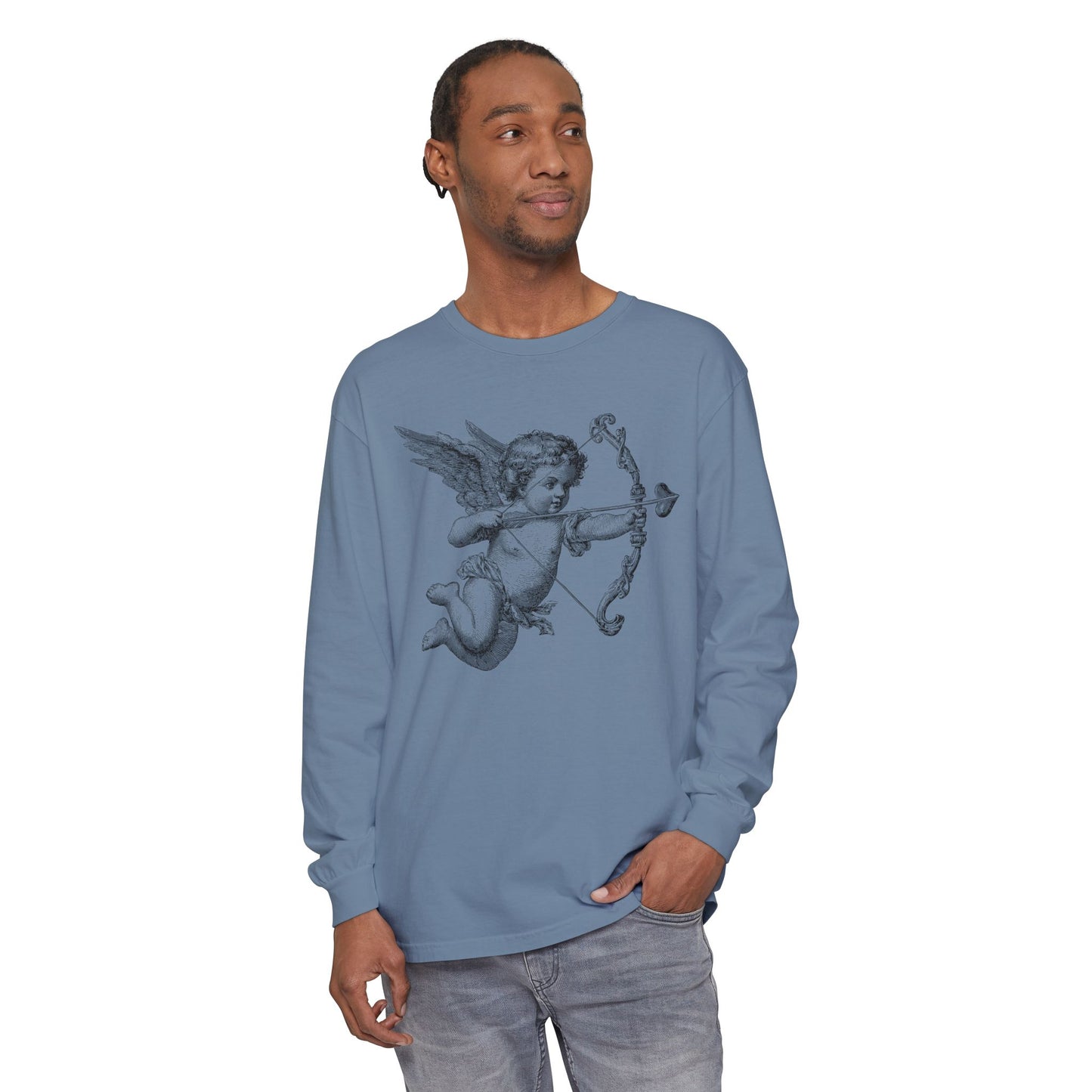 Cupid Cherub Valentine Long Sleeve Shirt CC 6014 | Vintage Baroque Aesthetic, Unisex Crew