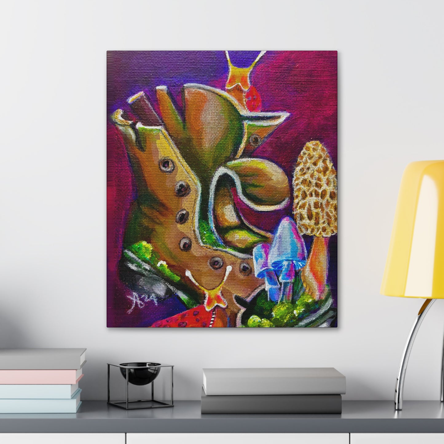 Fine Art Canvas - Psilly Pslugs from Mama Mosaic Artworks