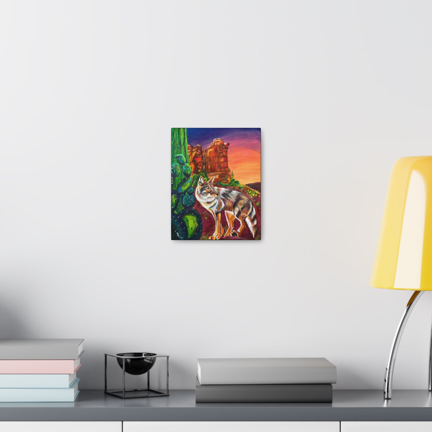 Fine Art Canvas - Coyote at Coffee Pot Rock from Mama Mosaic Artworks