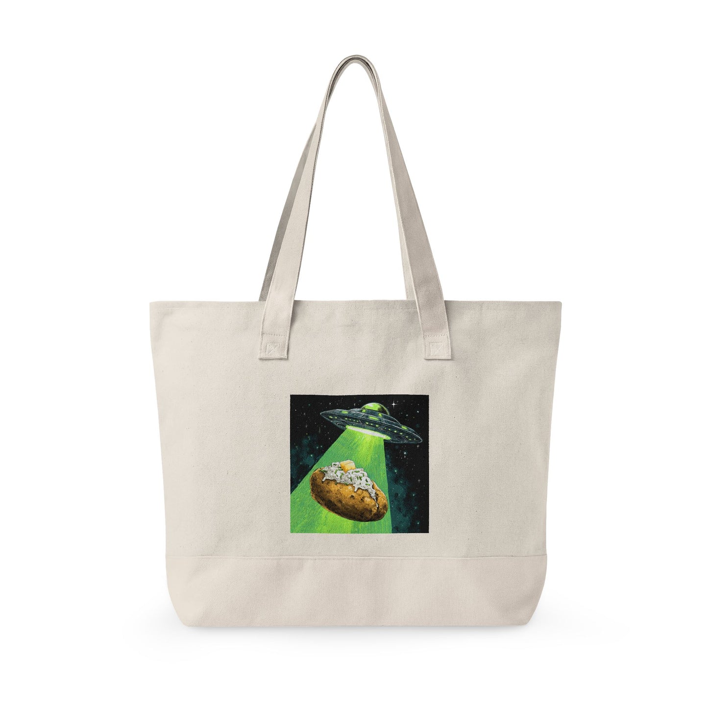 Alien Idaho Baked Potato UFO Zippered Canvas Tote