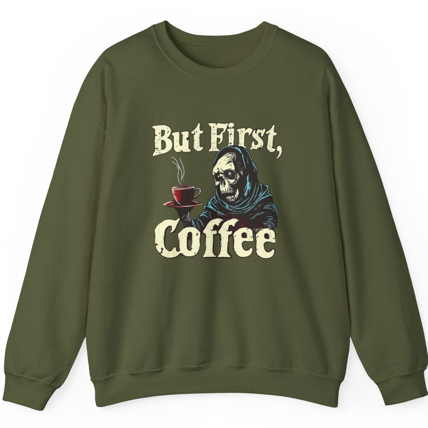 Coffee First Reaper Unisex Crewneck Sweatshirt