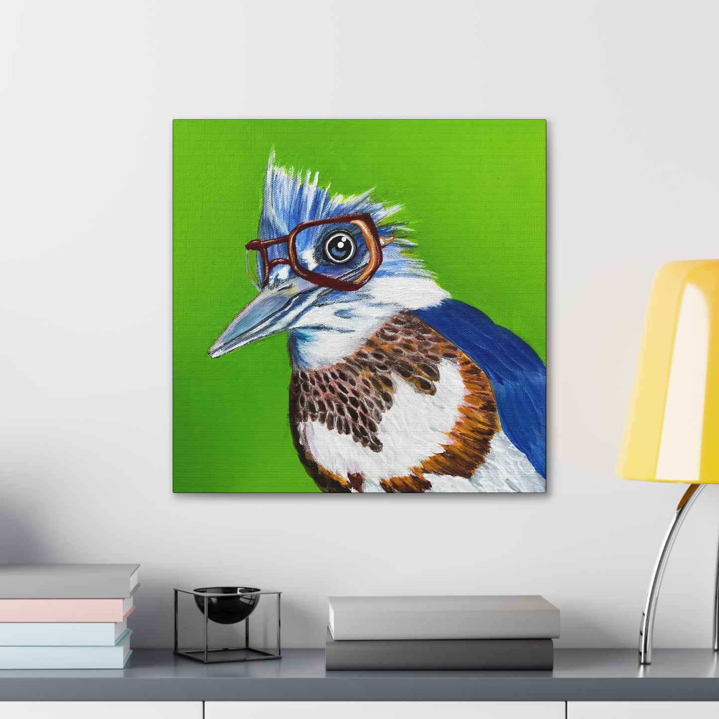 Fine Art Canvas - Read More Optical Kingfisher from Mama Mosaic Artworks