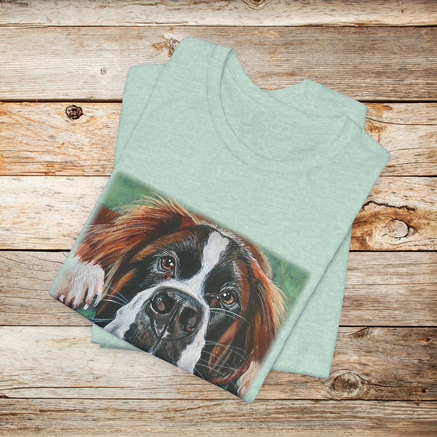 Saint Bernard Unisex TShirt - Portrait of Saint Bernard from Mama Mosaic Artworks