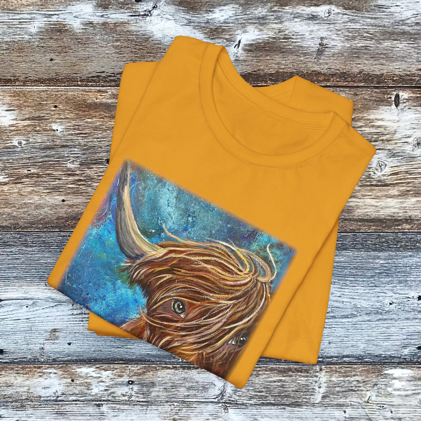 Highland Cow Unisex TShirt - Highland Bull I Won't Back Down from Mama Mosaic Artworks