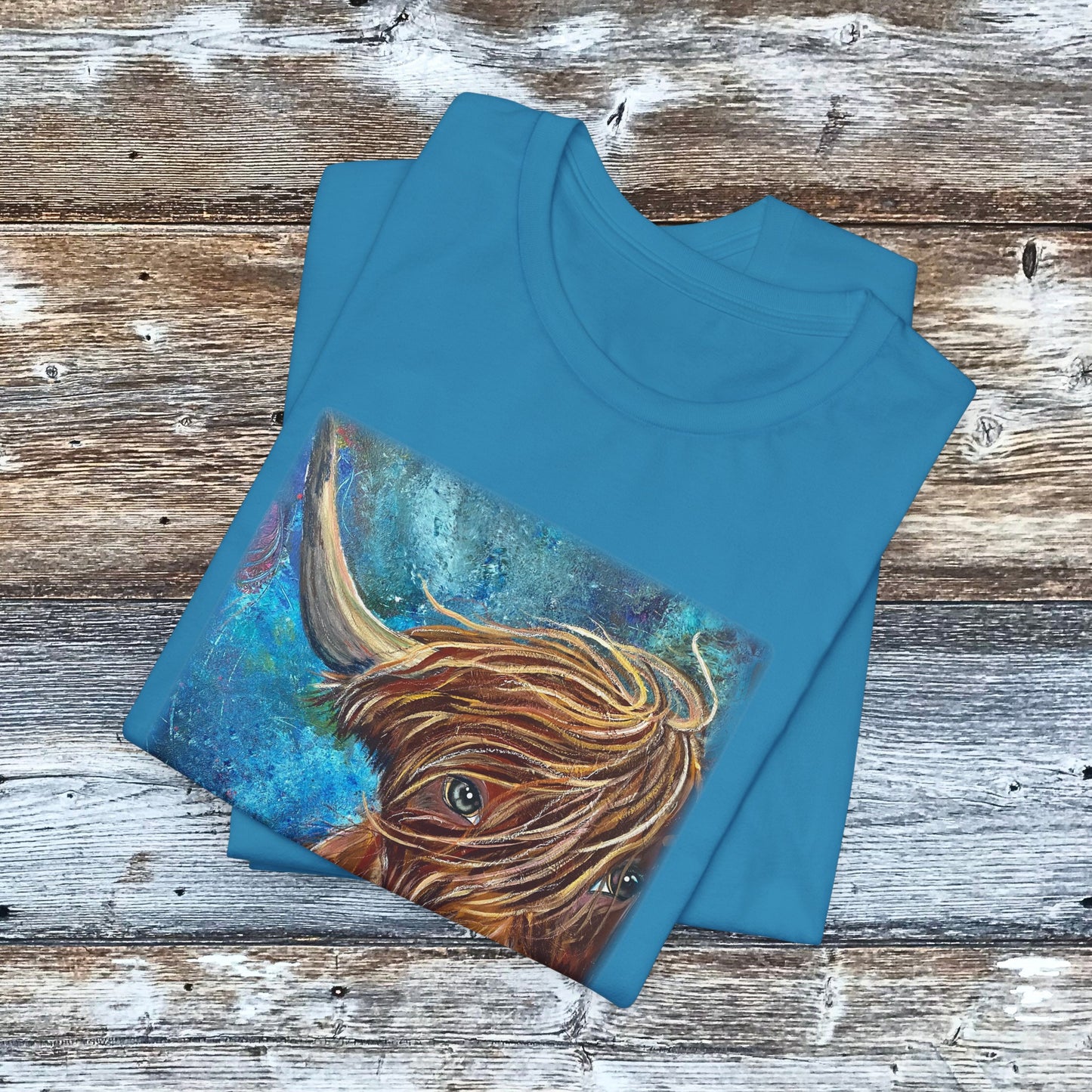 Highland Cow Unisex TShirt - Highland Bull I Won't Back Down from Mama Mosaic Artworks