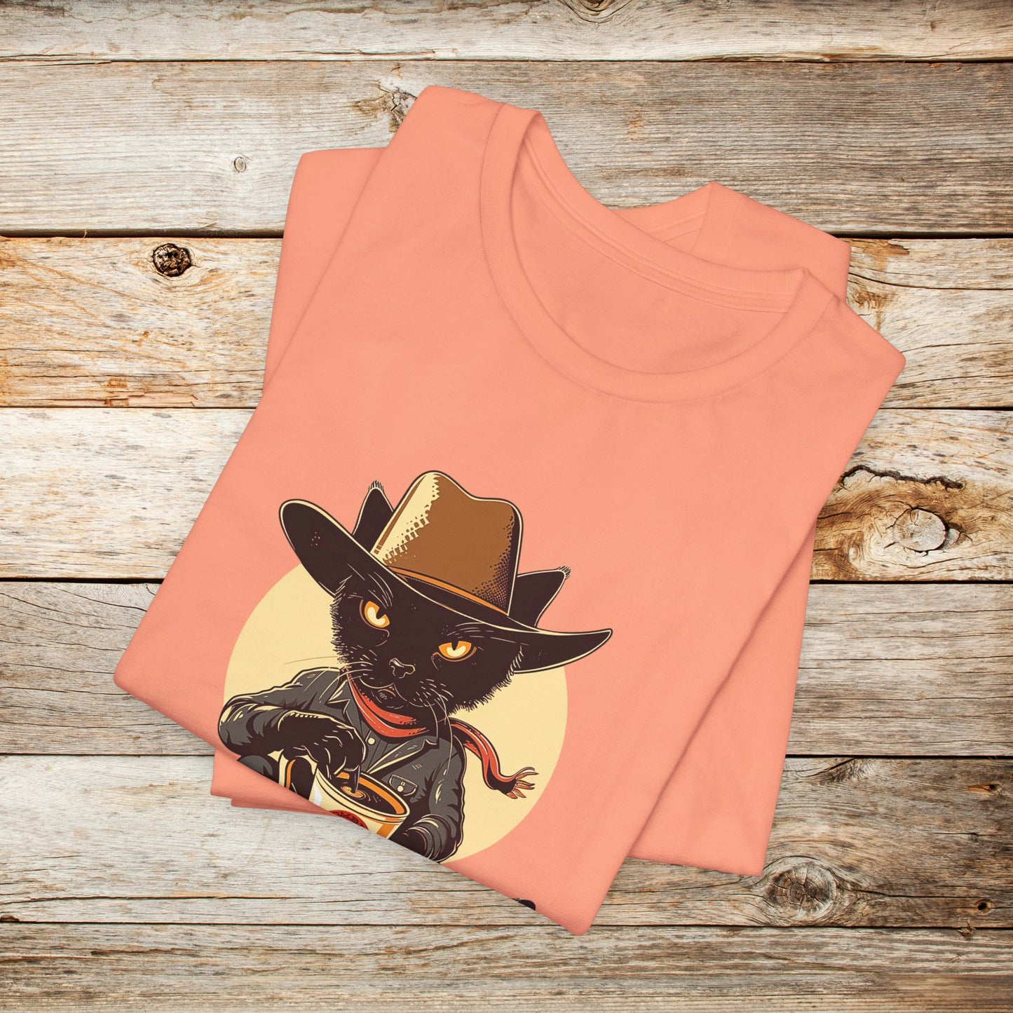 Cowboy Cat TShirt - Hombre Gato Black Cat Unisex Crew