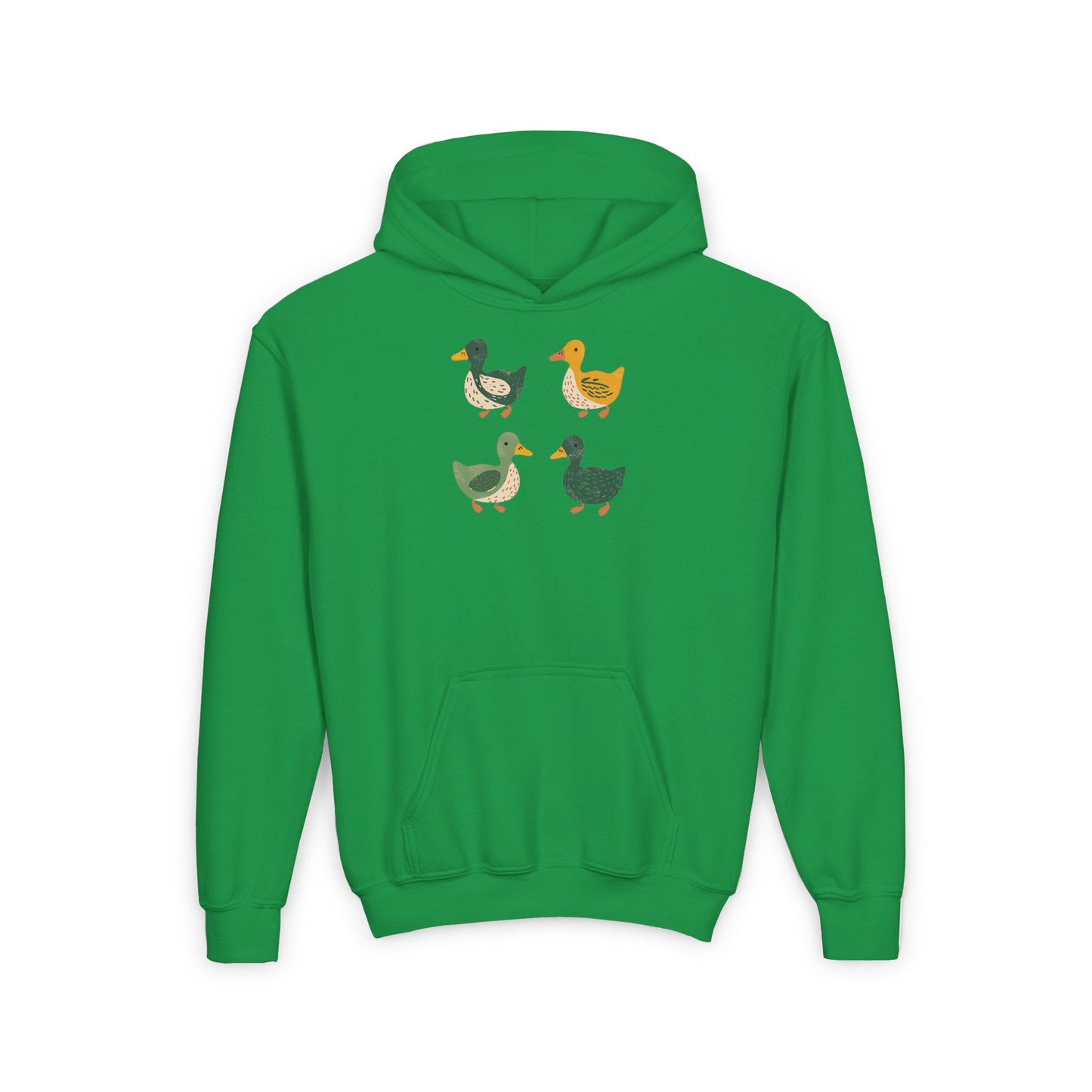 Youth Ducks Hoodie - Folk Art Retro Duck Lover - Eugene Oregon Farmhouse