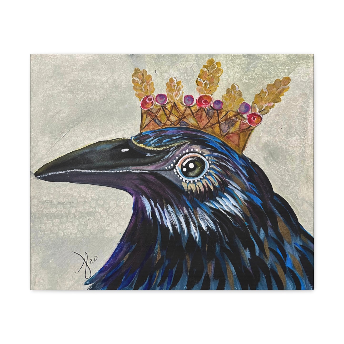 Fine Art Canvas - King Crow from Mama Mosaic Artworks