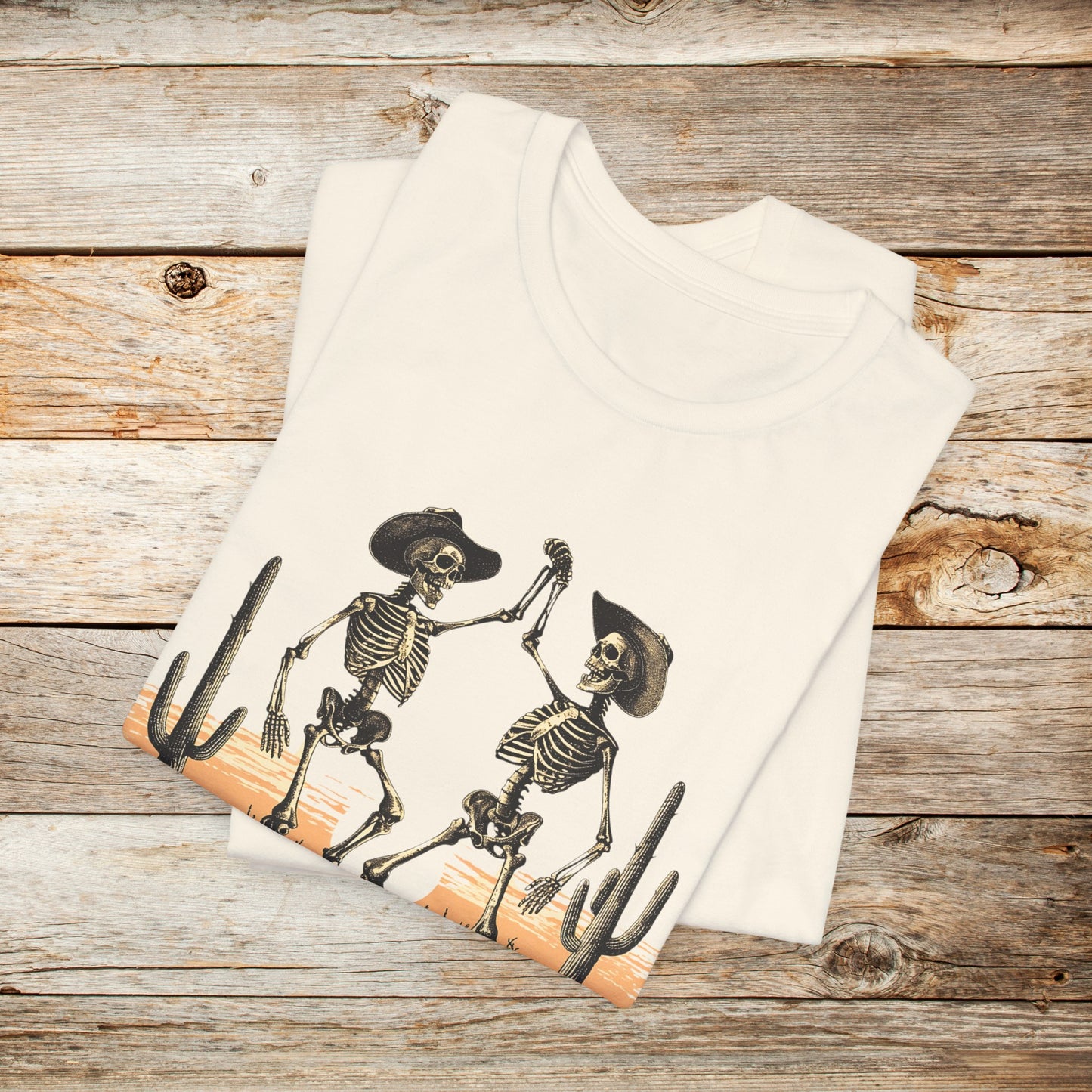 Skeleton TShirt - Dancing Cowboy Skeletons Unisex Crew