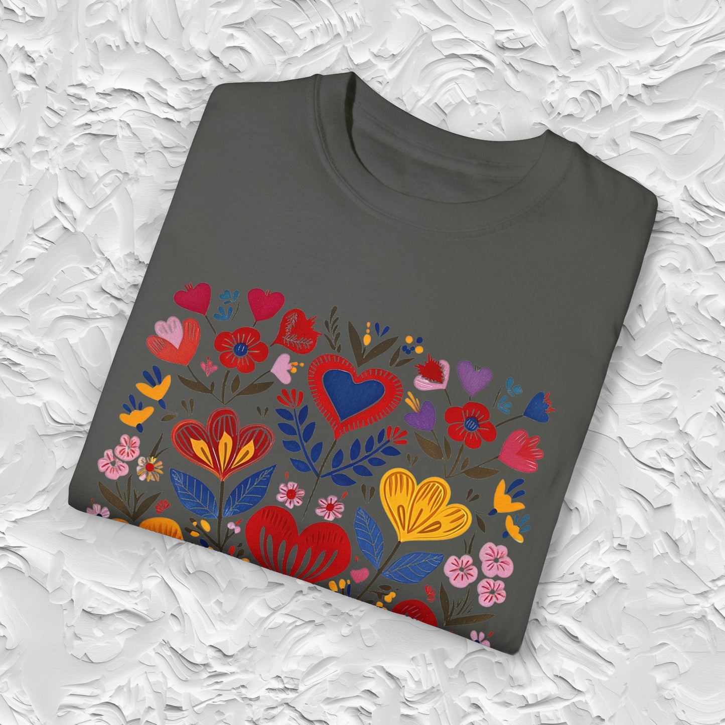 Heart Flowers Shirt - Cottagecore Comfort Colors Unisex Crew