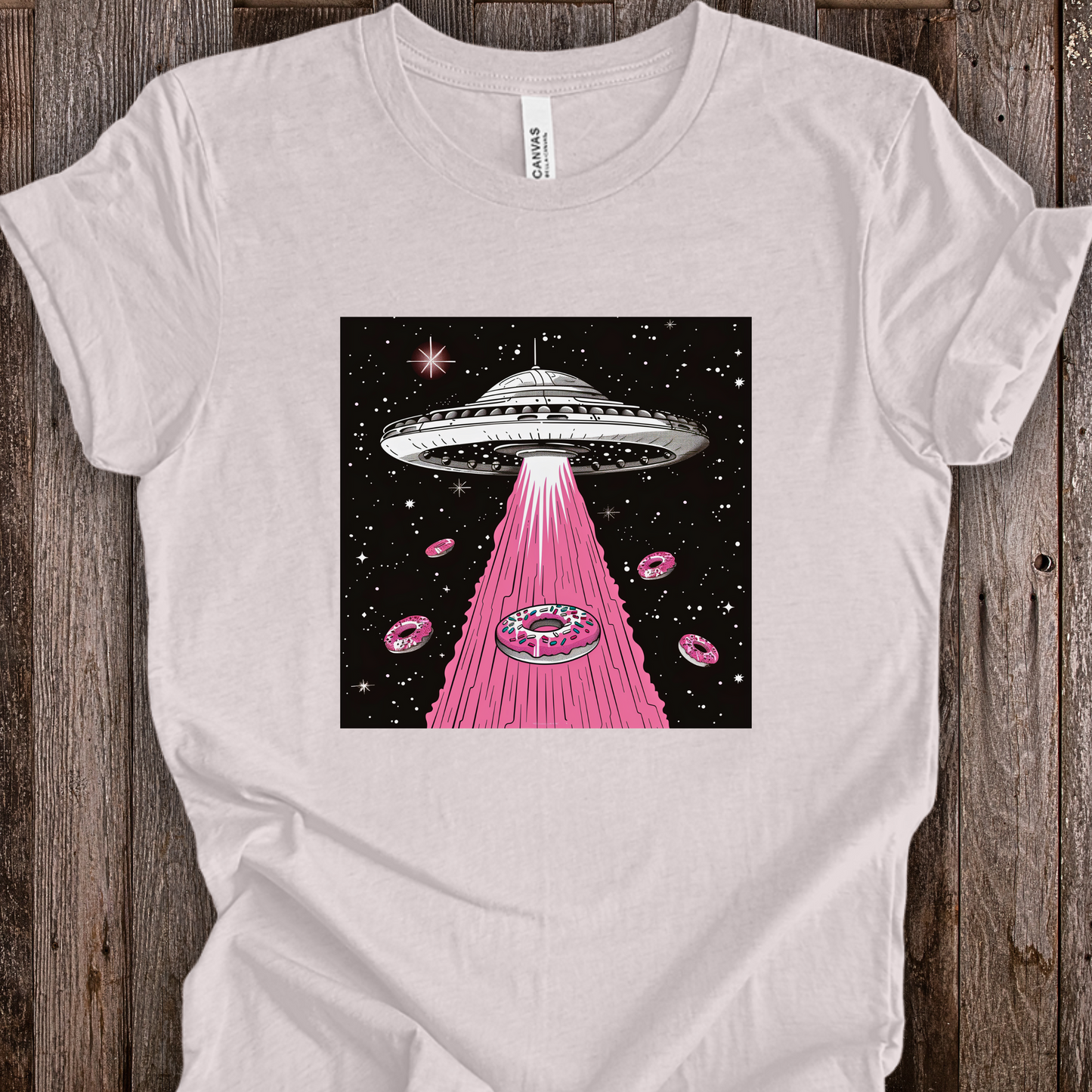 Alien Spaceship TShirt - Donuts And Aliens Unisex Crew