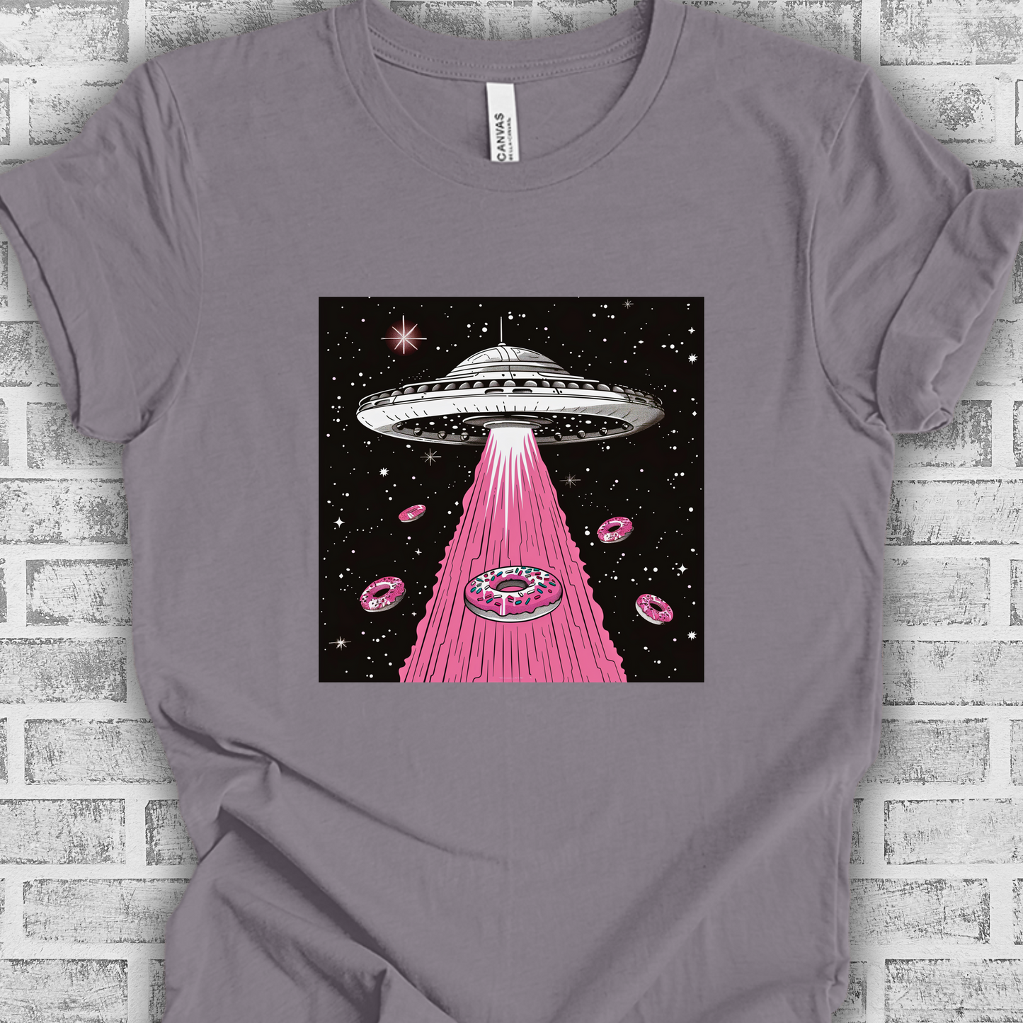 Alien Spaceship TShirt - Donuts And Aliens Unisex Crew