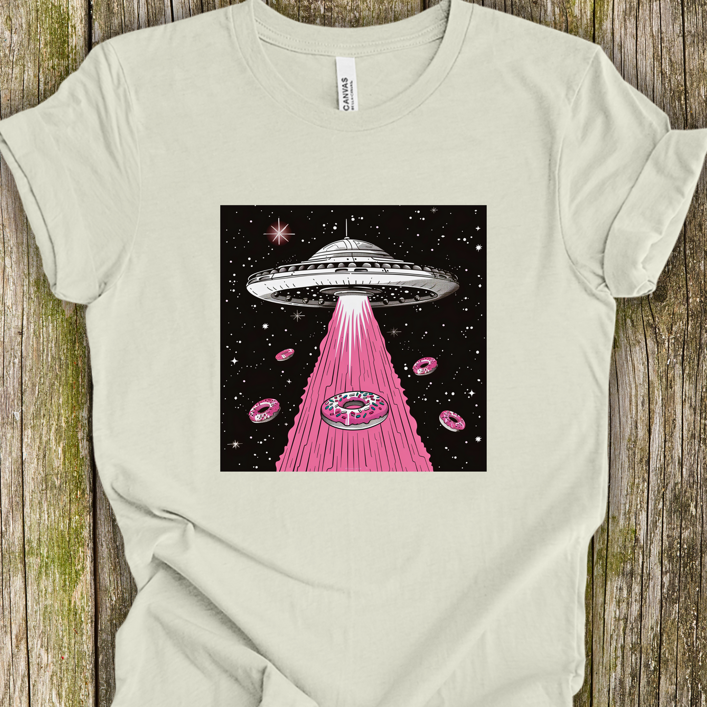 Alien Spaceship TShirt - Donuts And Aliens Unisex Crew