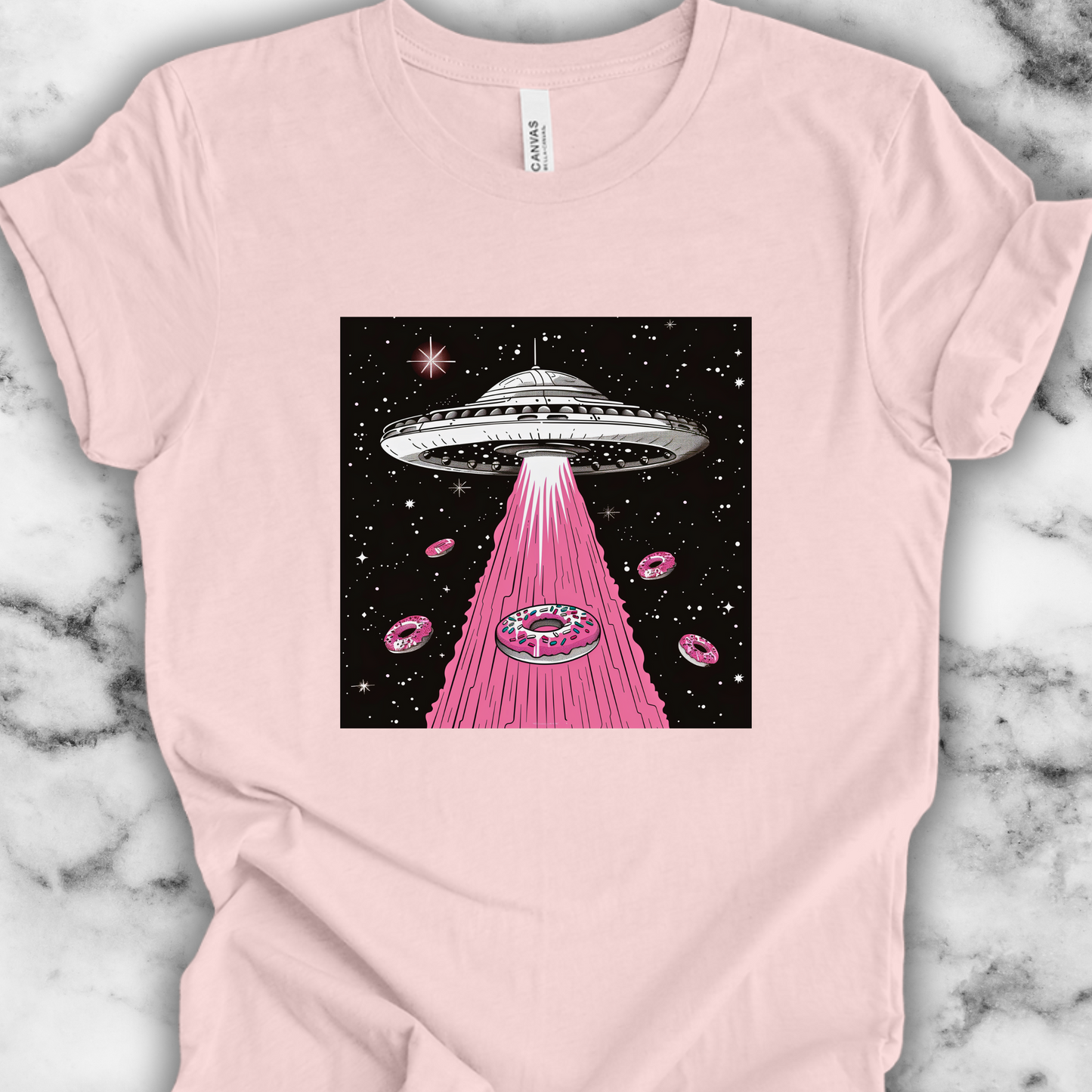 Alien Spaceship TShirt - Donuts And Aliens Unisex Crew