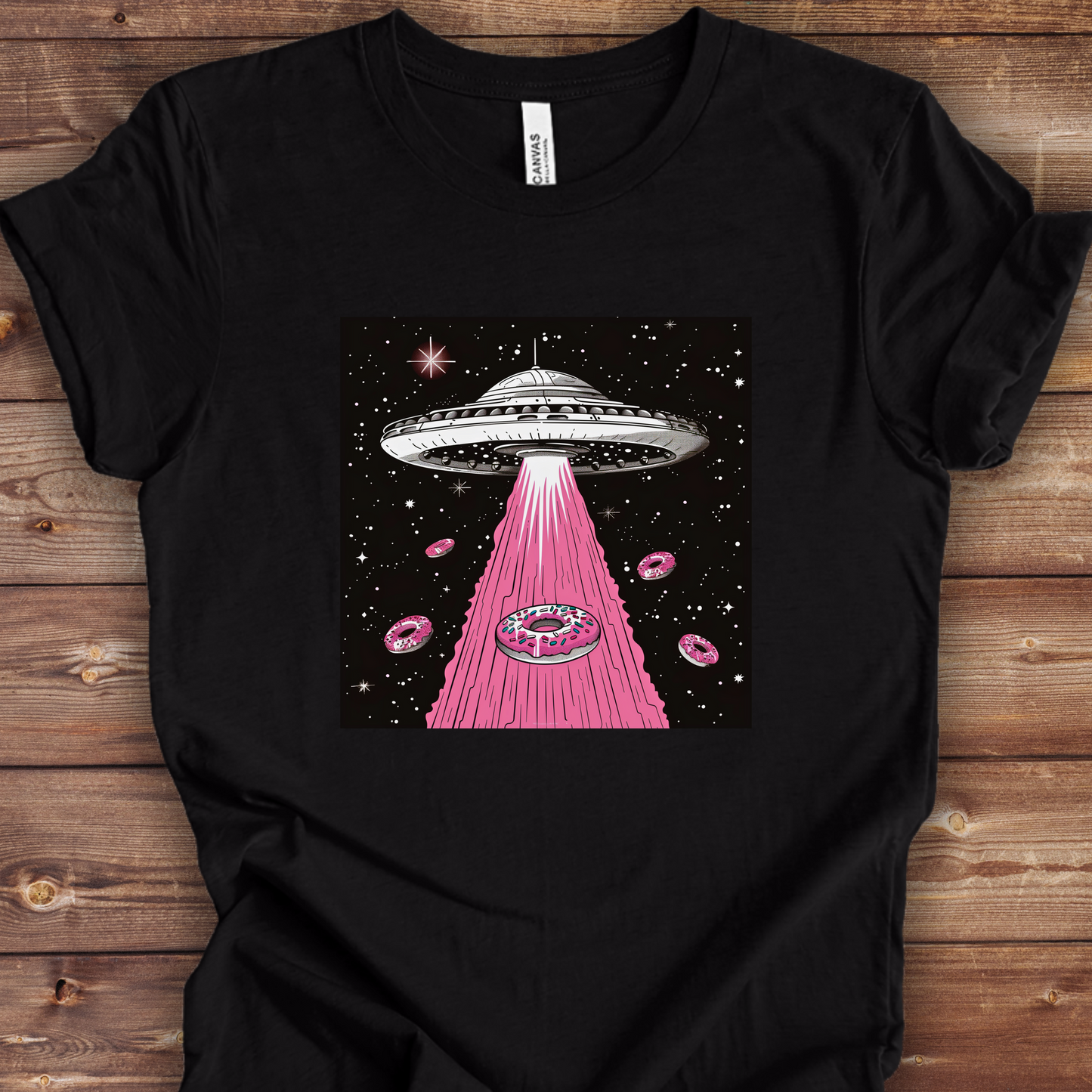 Alien Spaceship TShirt - Donuts And Aliens Unisex Crew