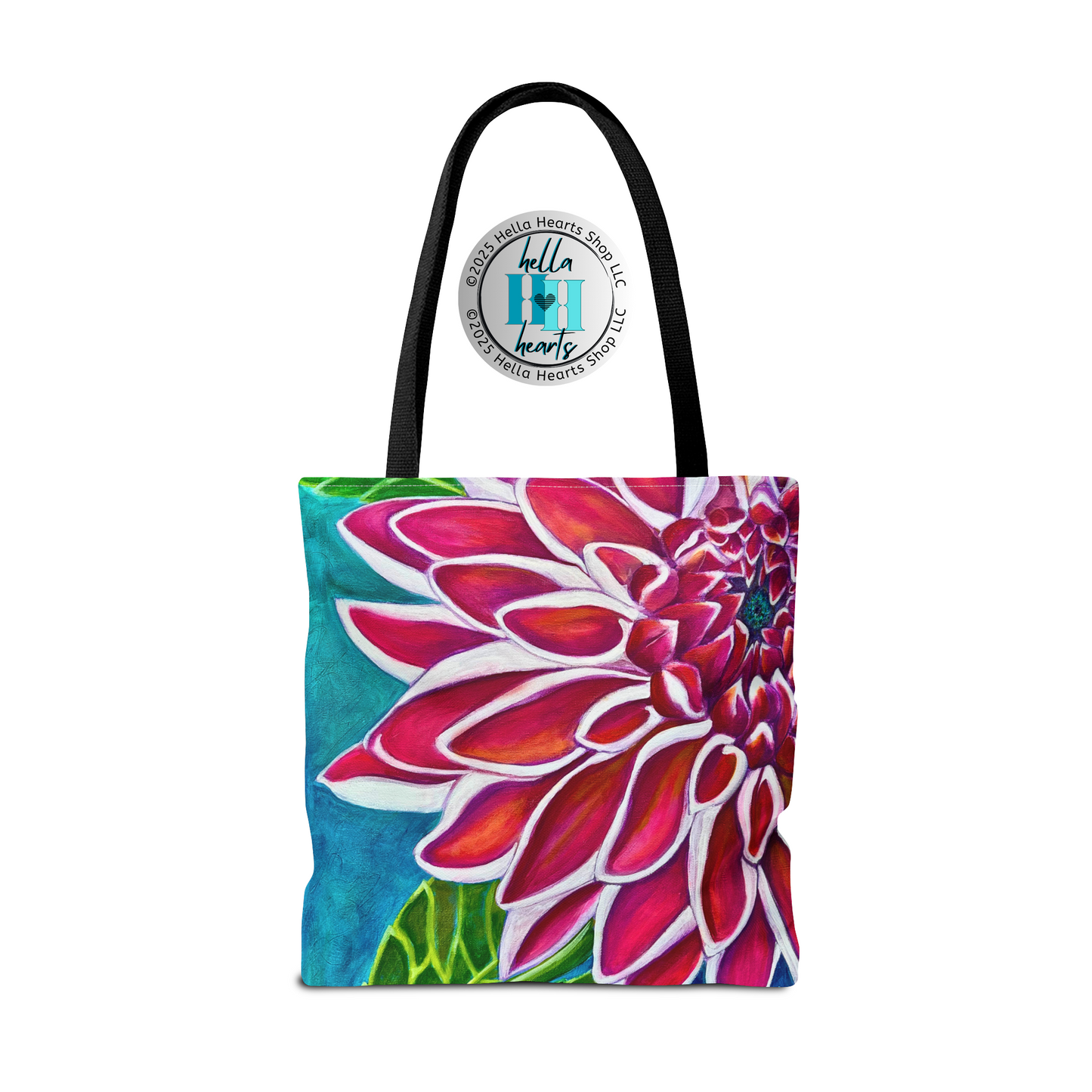 Zinnia Tote Bag - Original Art, Zinnia, from Mama Mosaic Artworks - 3 Sizes