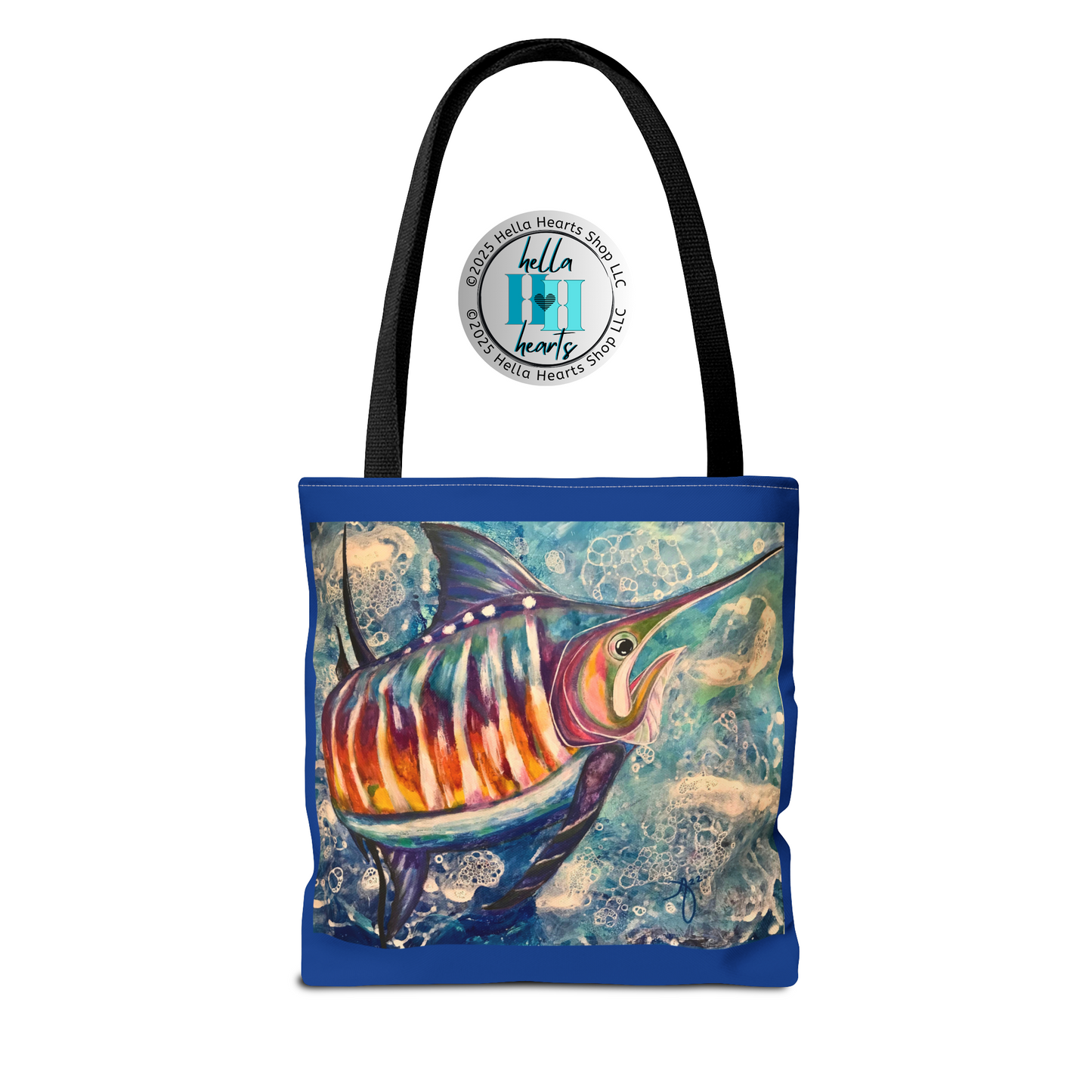 Sailfish Tote Bag -  Original Art, Portrait of a Sailfish by Mama Mosaic Artworks - 3 Sizes