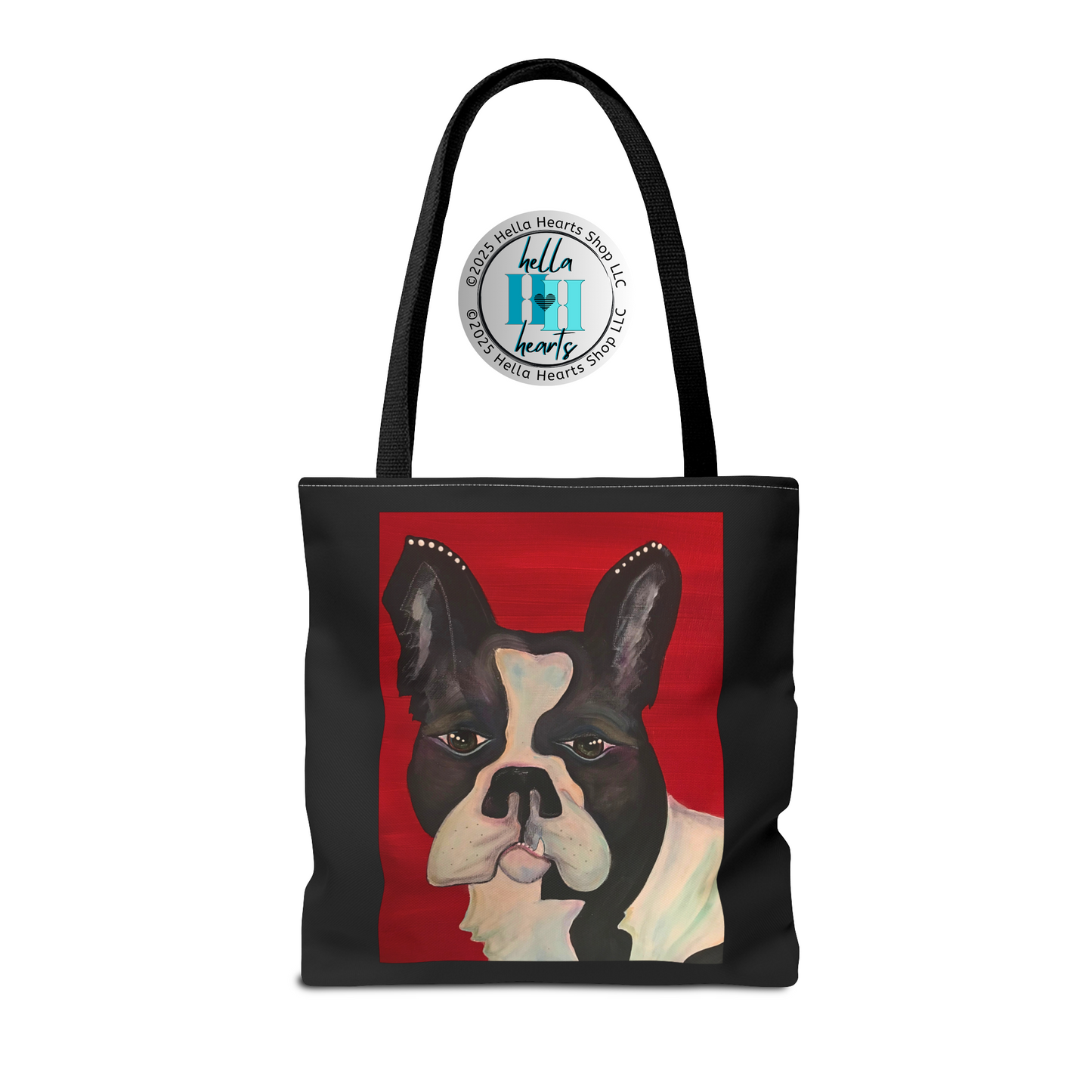 Bull Dog Tote Bag - Original Art, Bulldog on Red from Mama Mosaic Artworks - 3 Sizes