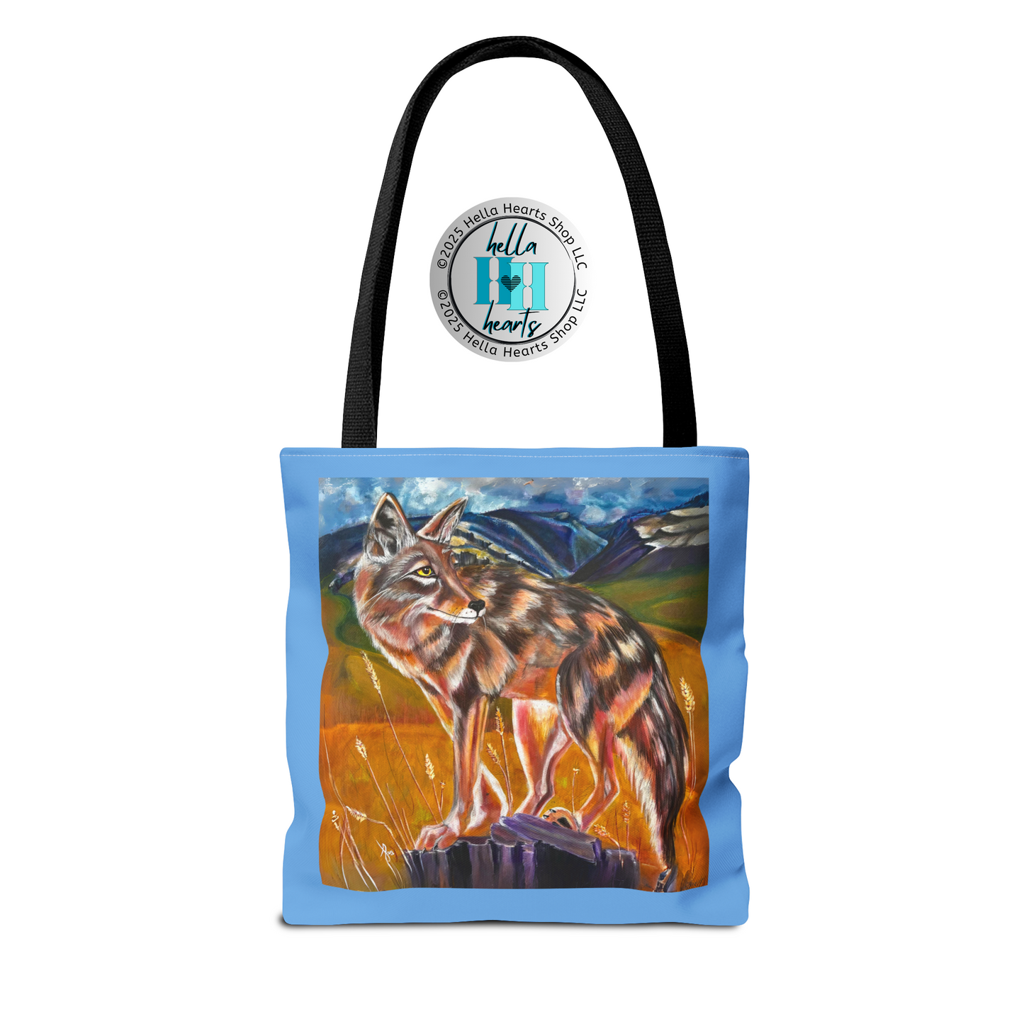 Plains Coyote Tote Bag - Original Art, Lady of the Plains from Mama Mosaic Artworks - 3 Sizes