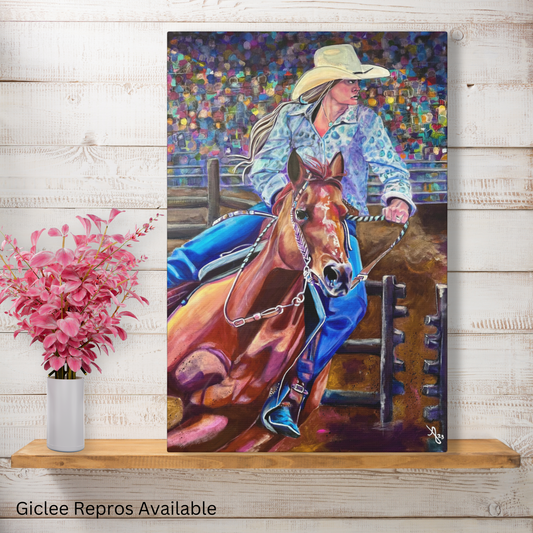Fine Art Canvas - Barrel Team of One from Mama Mosaic Artworks
