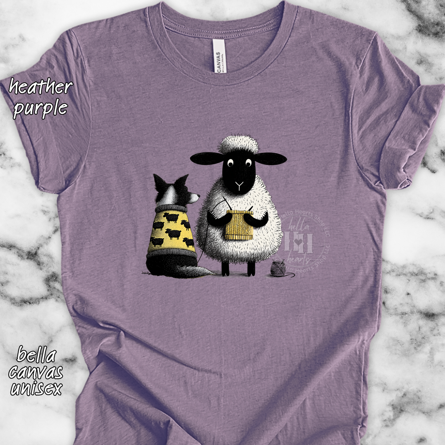 Border Collie and Sheep Friends Shirt: Sheep Knitting Hobby, Unisex