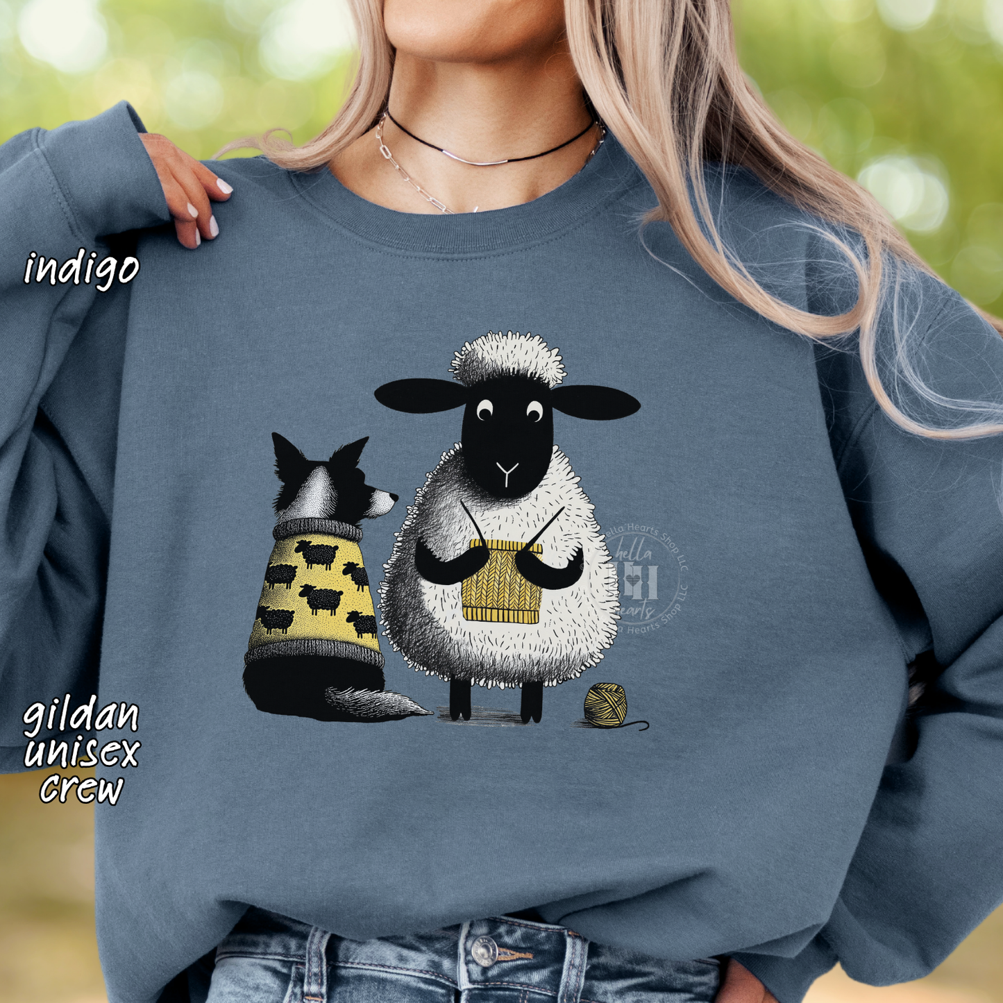Border Collie and Knitting Sheep Sweatshirt or Hoodie