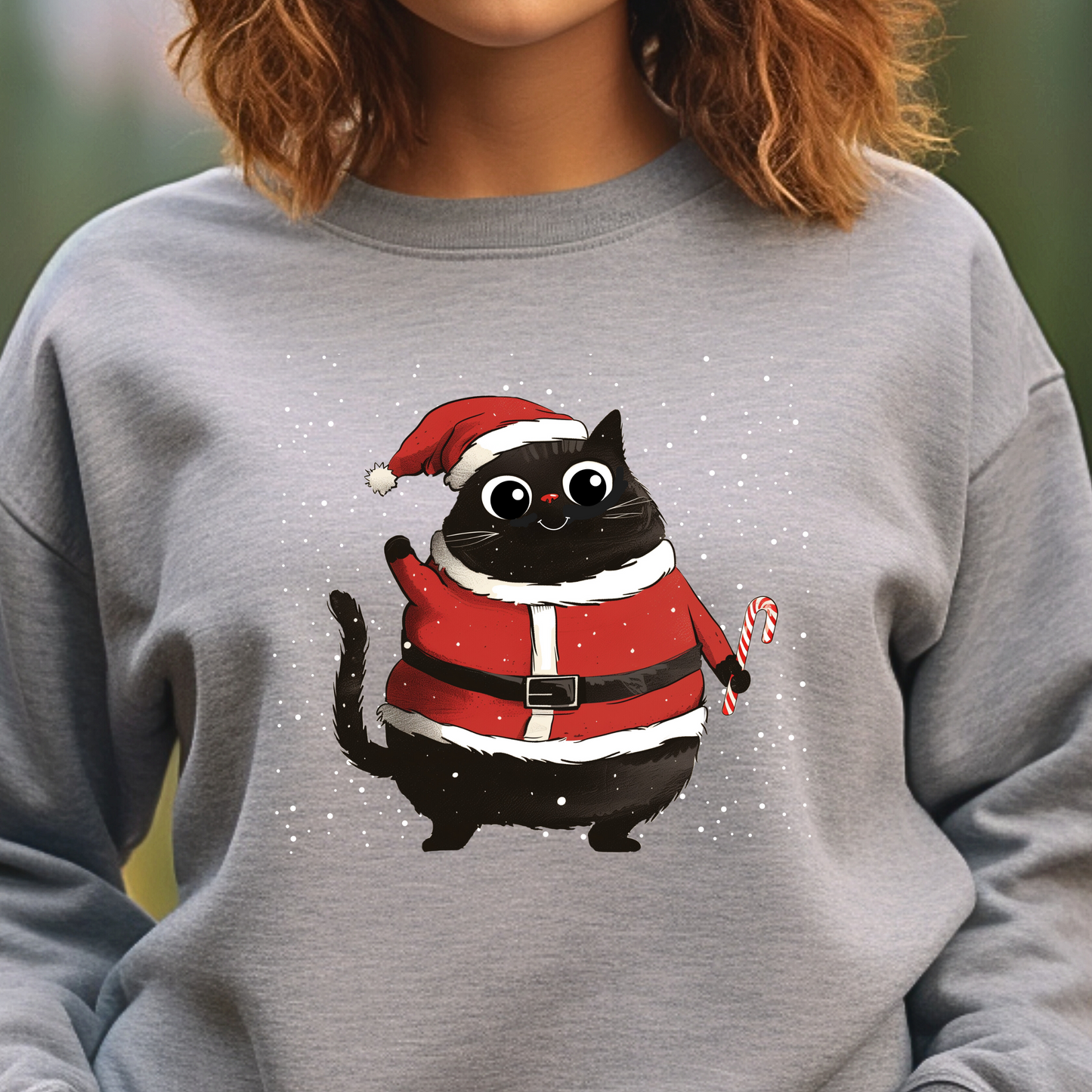 Santa Cat Crewneck Sweatshirt - Unisex Crew