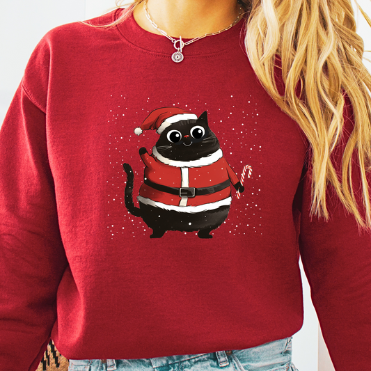 Santa Cat Crewneck Sweatshirt - Unisex Crew