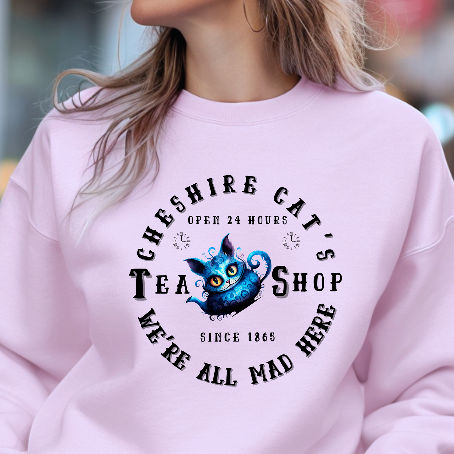 Cheshire Cat Sweatshirt - Tea Shop Alice in Wonderland Unisex Crew