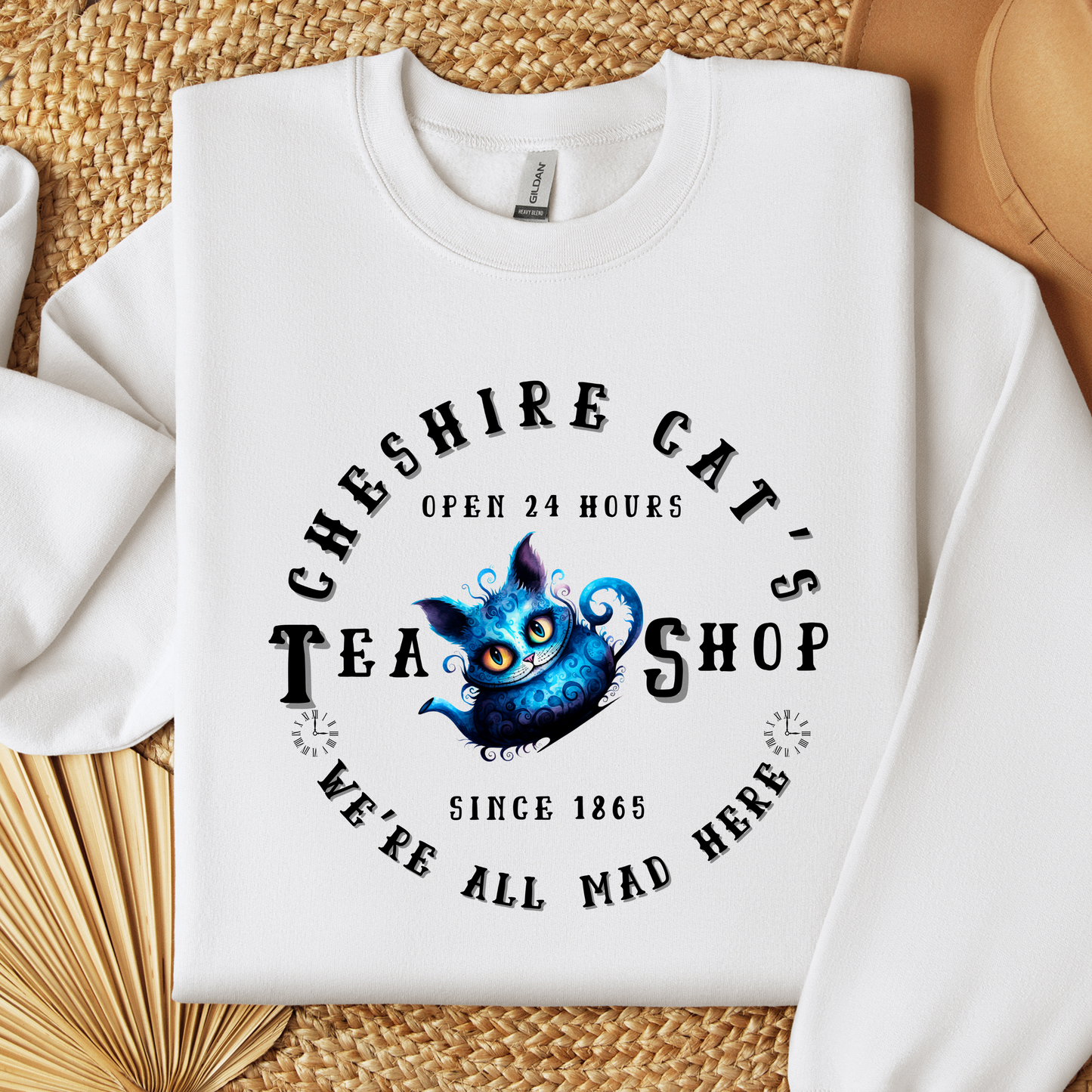 Cheshire Cat Tea Shop Crewneck Sweatshirt - Alice in Wonderland