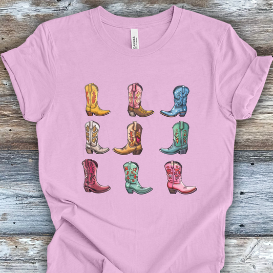 Cowgirl Boots TShirt - Buncha Boots Unisex Crew