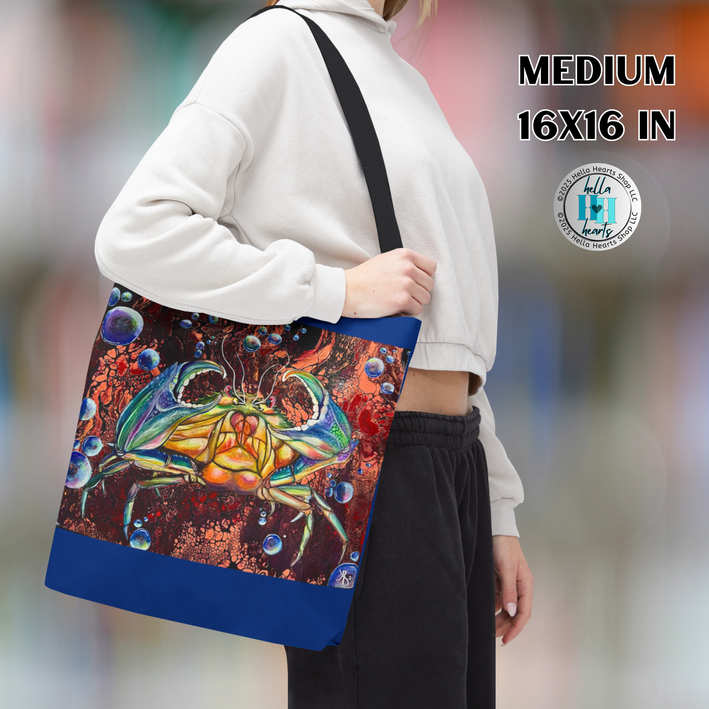 Crab Tote Bag - Original Art, Crab On A Therm Vent from Mama Mosaic Artworks