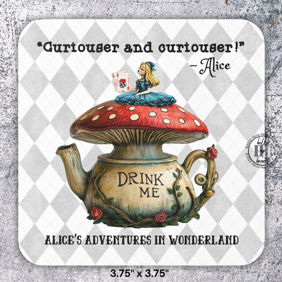 Alice in Wonderland Book Coasters - 7 Designs