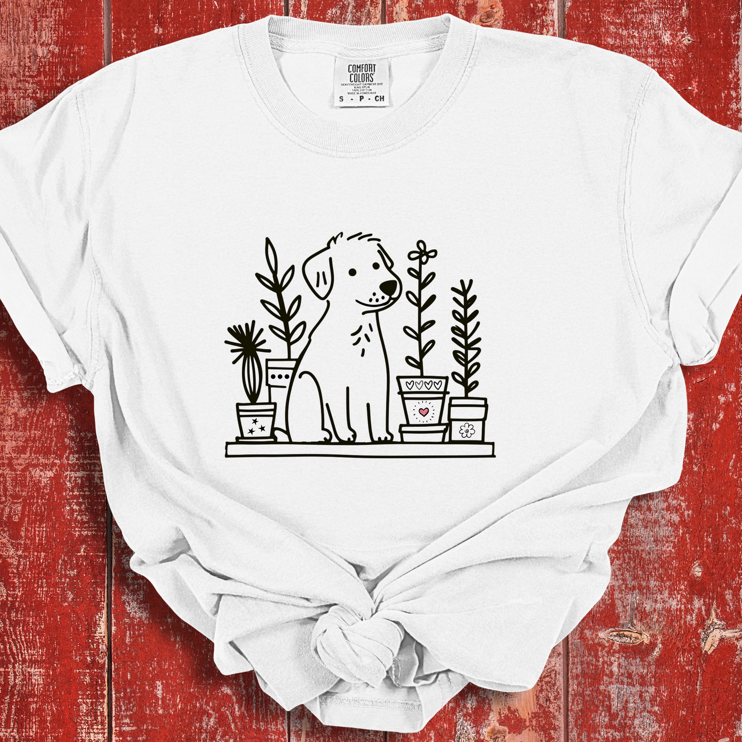 Dog and Plant Lover TShirt - Dogs Heart Plants Comfort Colors Unisex Crew