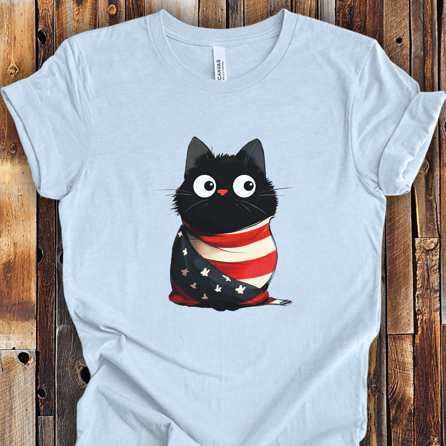 USA Kitty in Flag July 4th Unisex TShirt