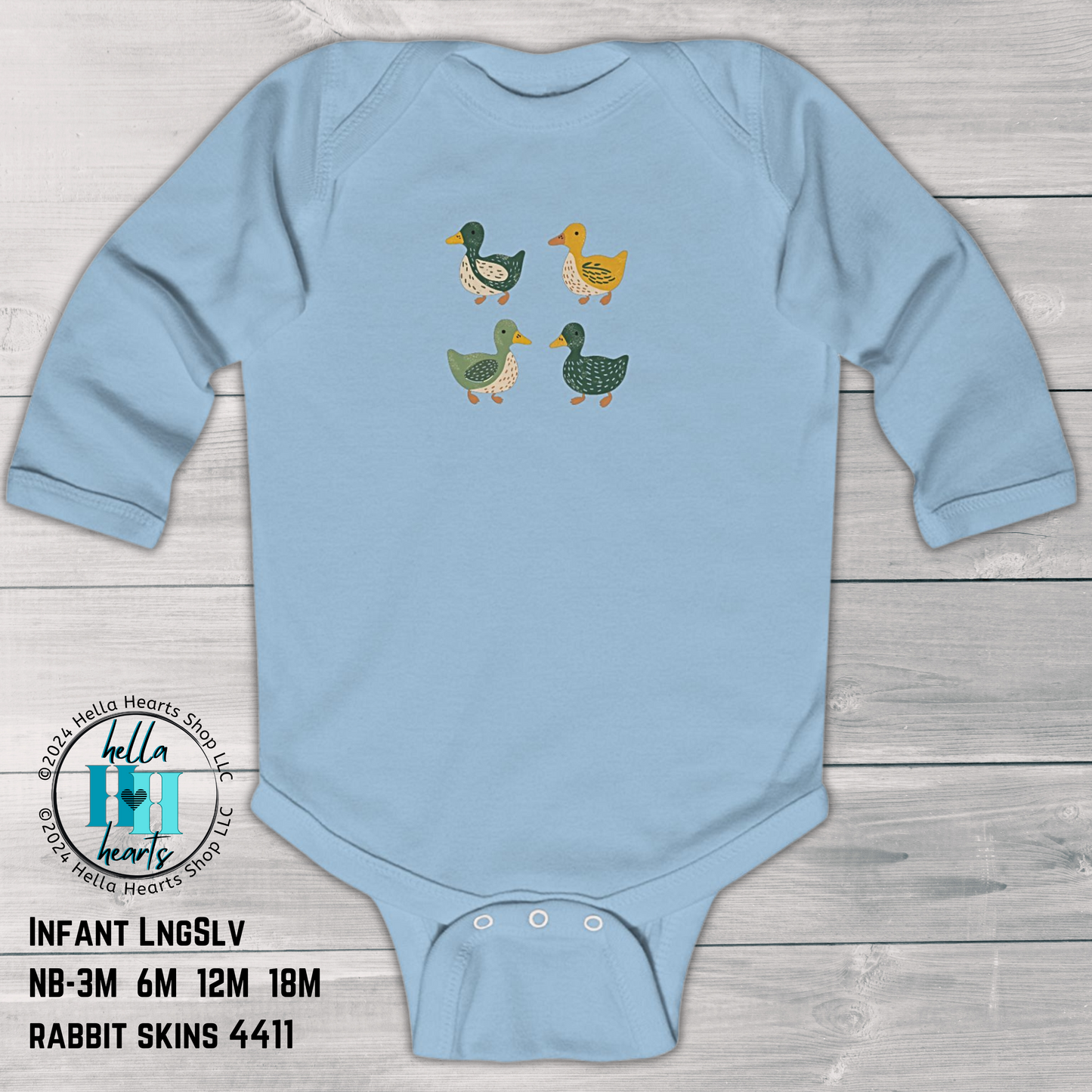 Ducks Infant Bodysuit - Eugene Oregon Folk Art Retro Duck Lover