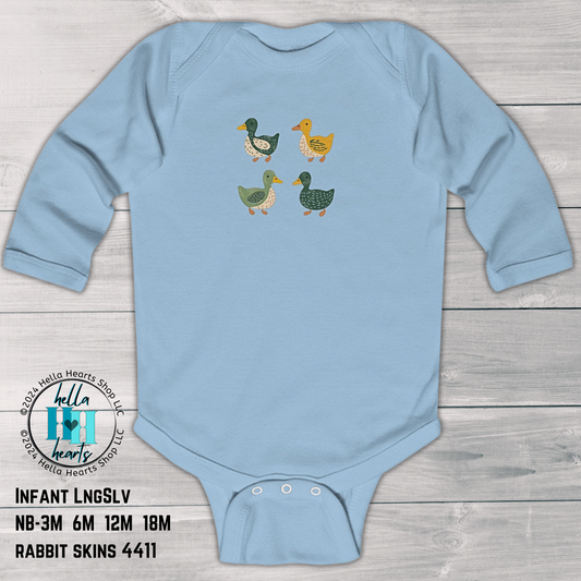 Ducks Infant Bodysuit - Eugene Oregon Folk Art Retro Duck Lover