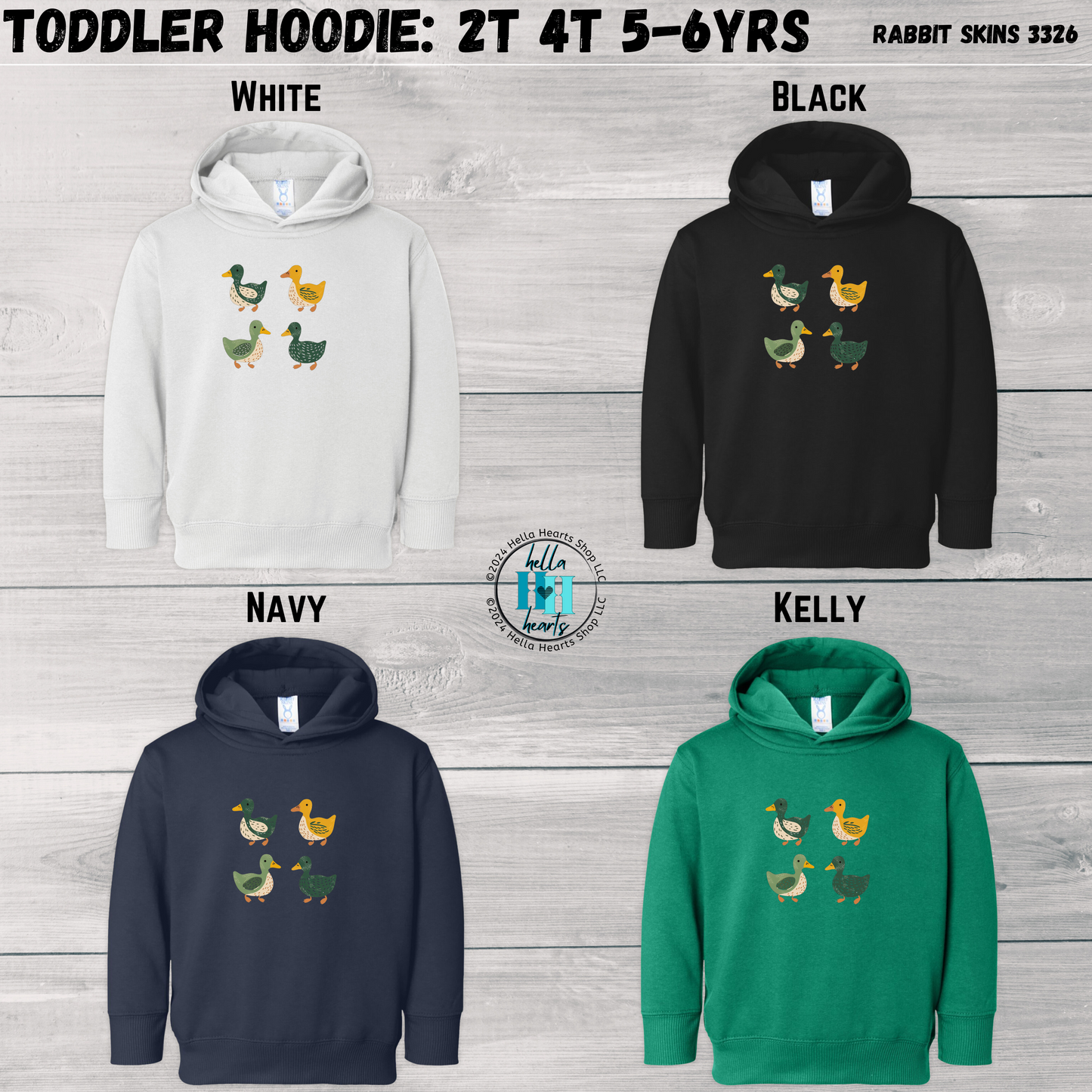 Toddler Ducks Hoodies - Eugene Oregon Folk Art Retro Duck Lover