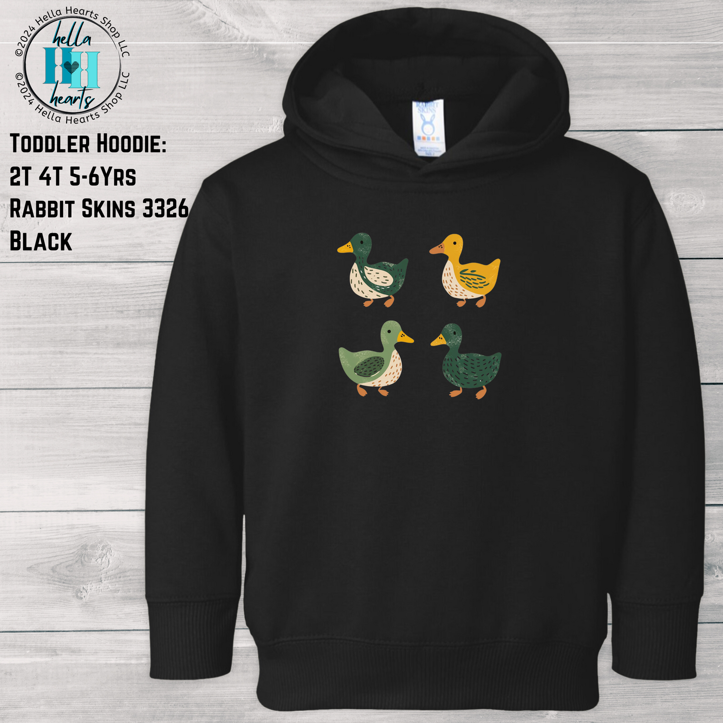 Toddler Ducks Hoodies - Eugene Oregon Folk Art Retro Duck Lover