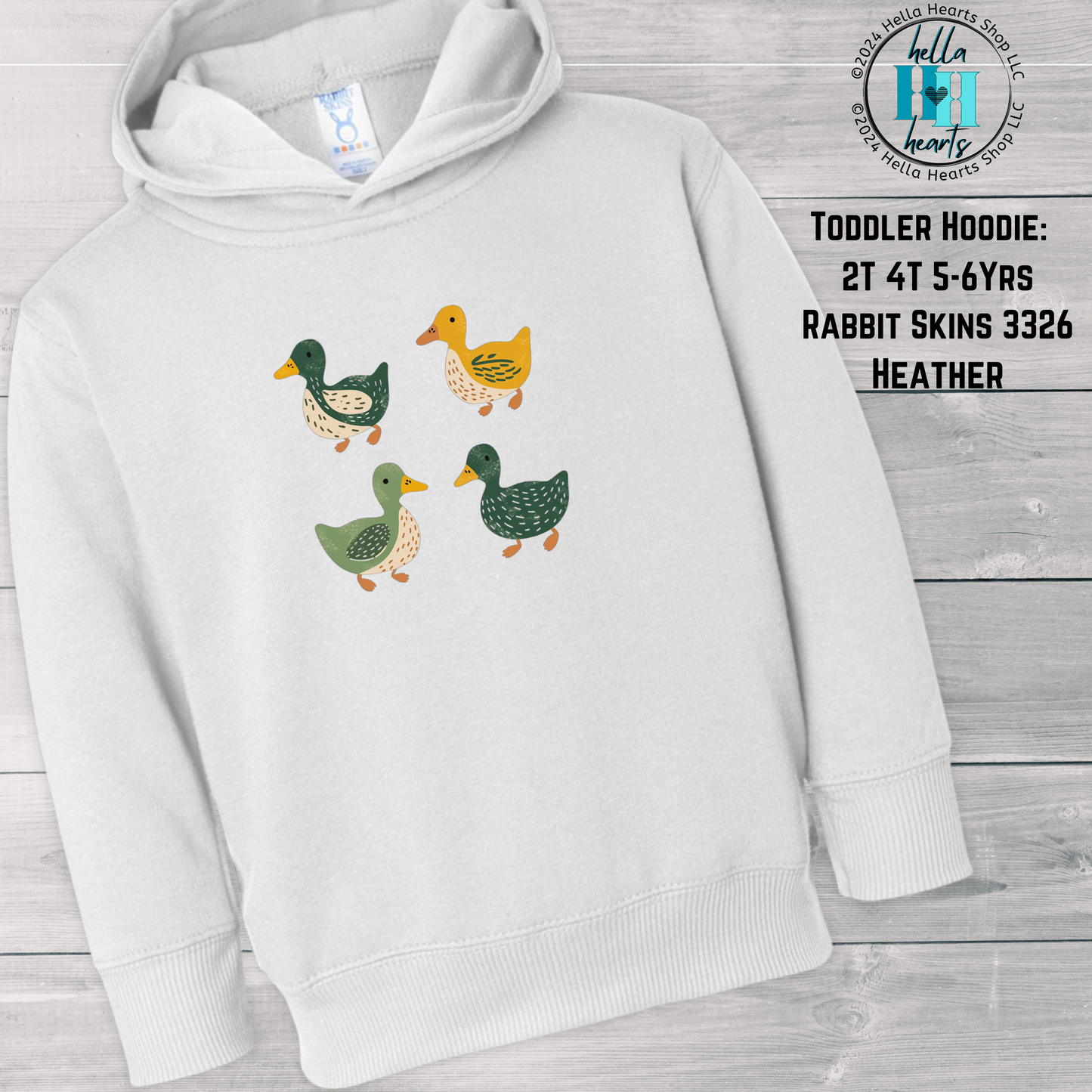 Toddler Ducks Hoodies - Eugene Oregon Folk Art Retro Duck Lover