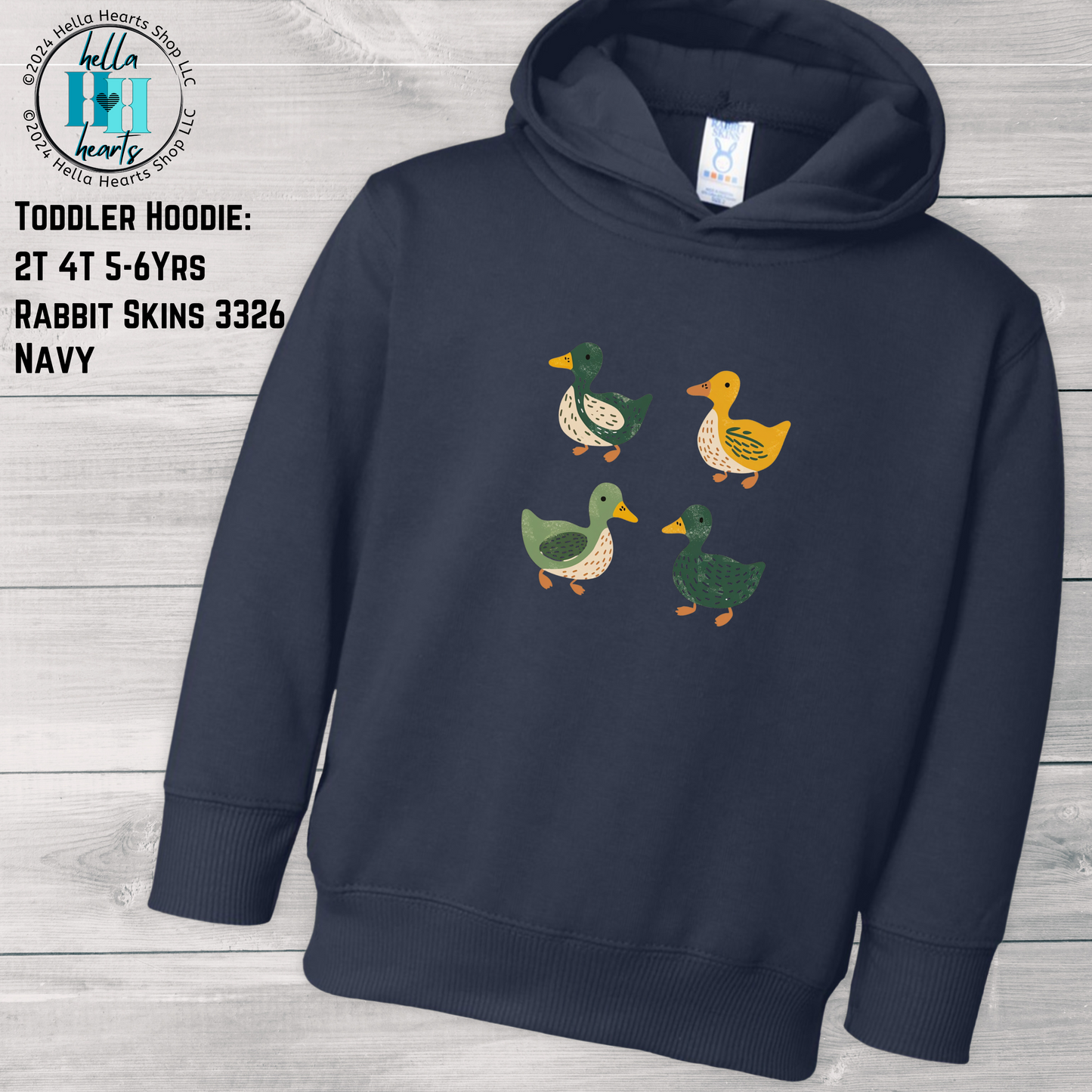 Toddler Ducks Hoodies - Eugene Oregon Folk Art Retro Duck Lover