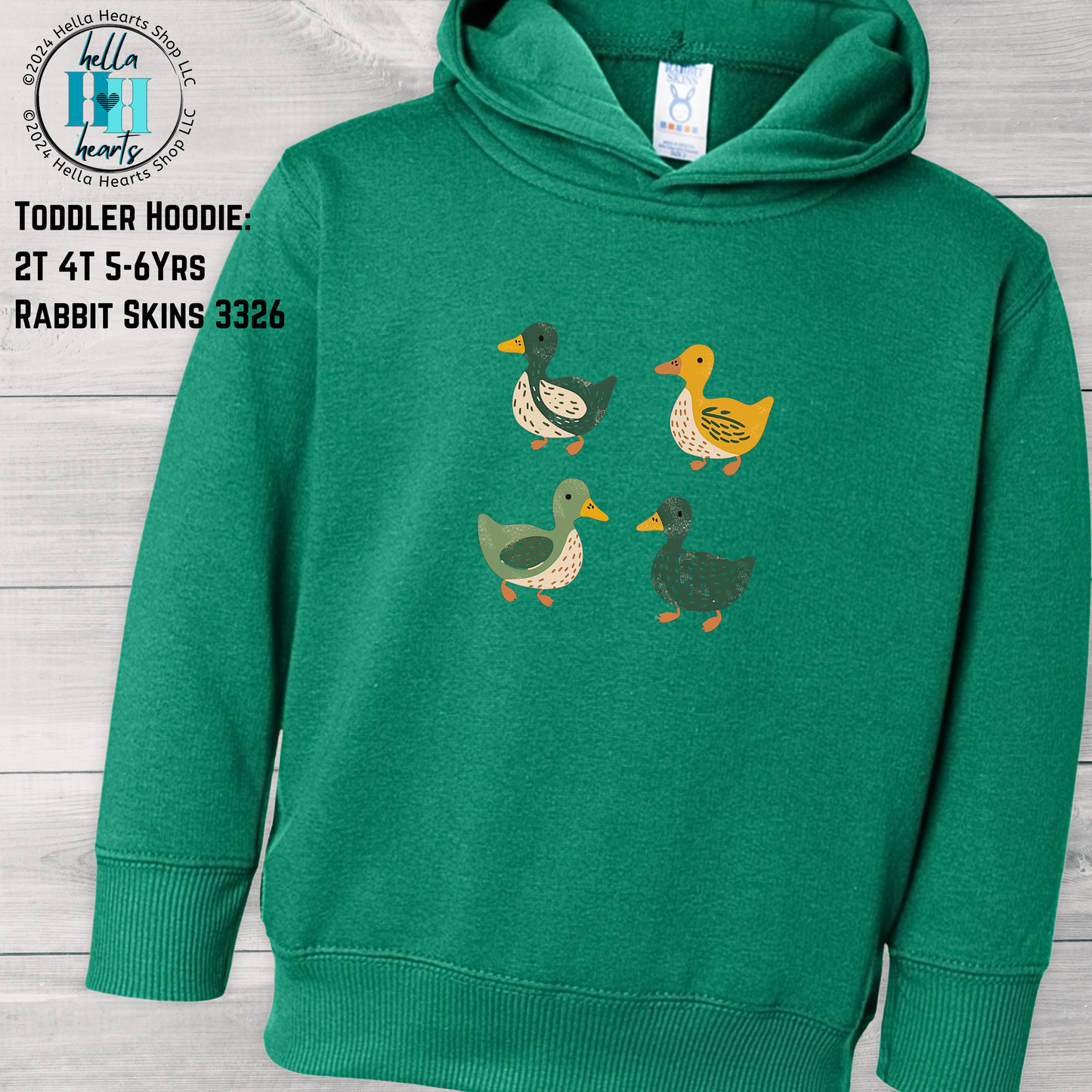 Toddler Ducks Hoodies - Eugene Oregon Folk Art Retro Duck Lover