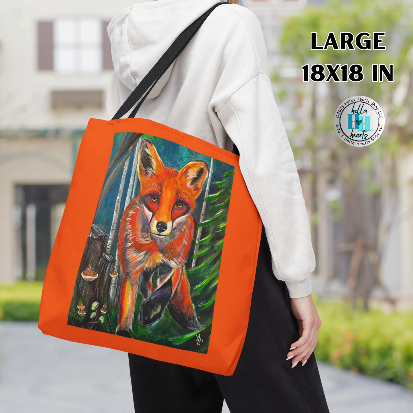 Fox Tote Bag - Original Art, Fox Trot by Mama Mosaic Artworks - Water Resistant Bag - 3 Sizes