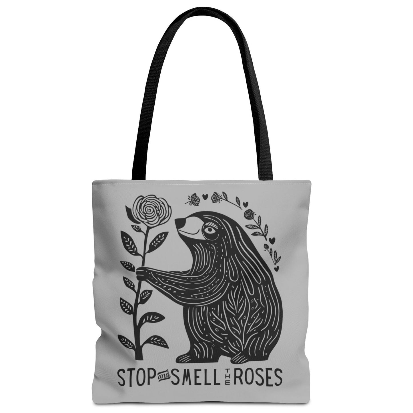 Sloth Tote Bag - Stop and Smell the Roses - Water Resistant Tote- 3 Sizes