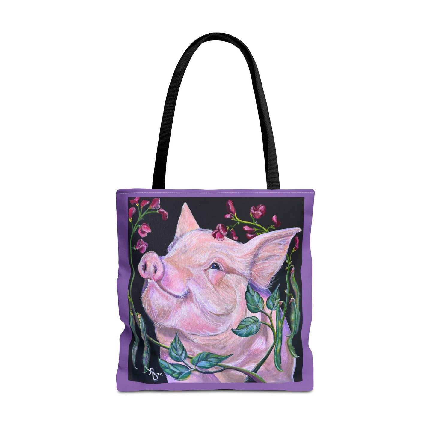 Pig Tote Bag - Original Art, Pork in Beans Tote Bag From Mama Mosaic Artworks - 3 Sizes